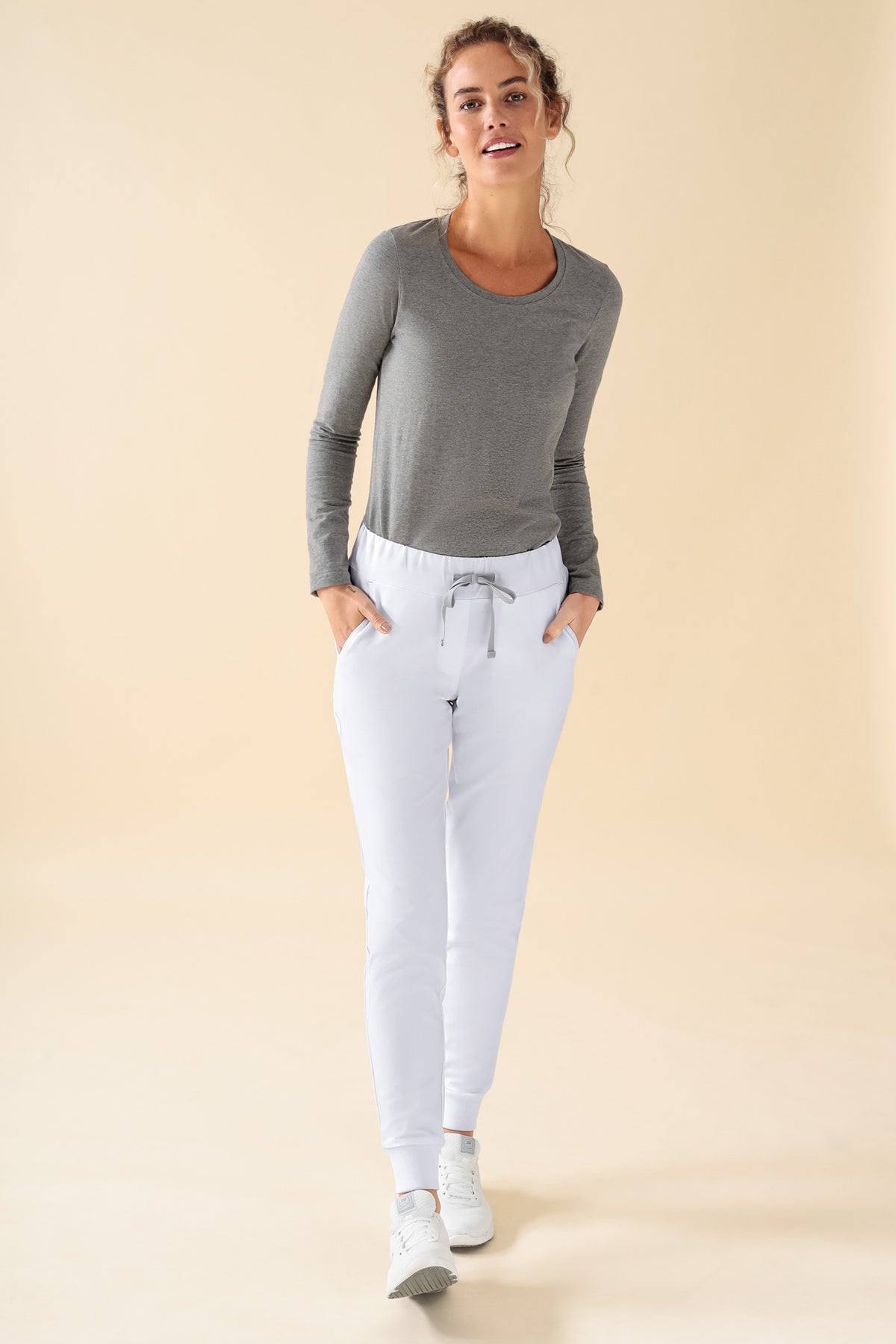 KAERE broek dames - zoom met elastische boord zonder beenzak wit