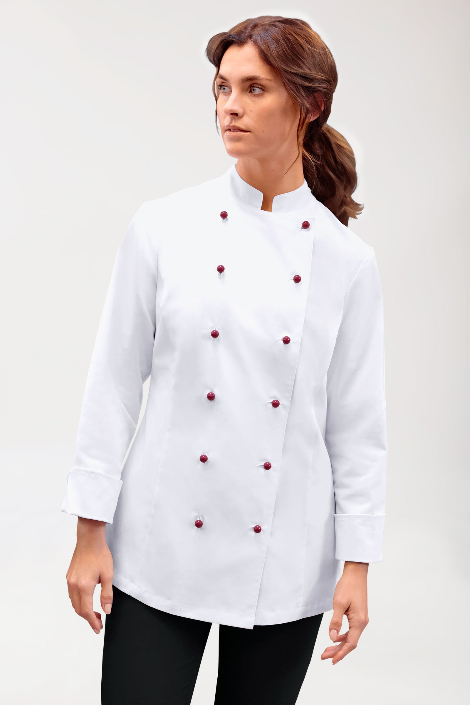 Gastro koksjas dames katoen - 1/1 mouw wit
