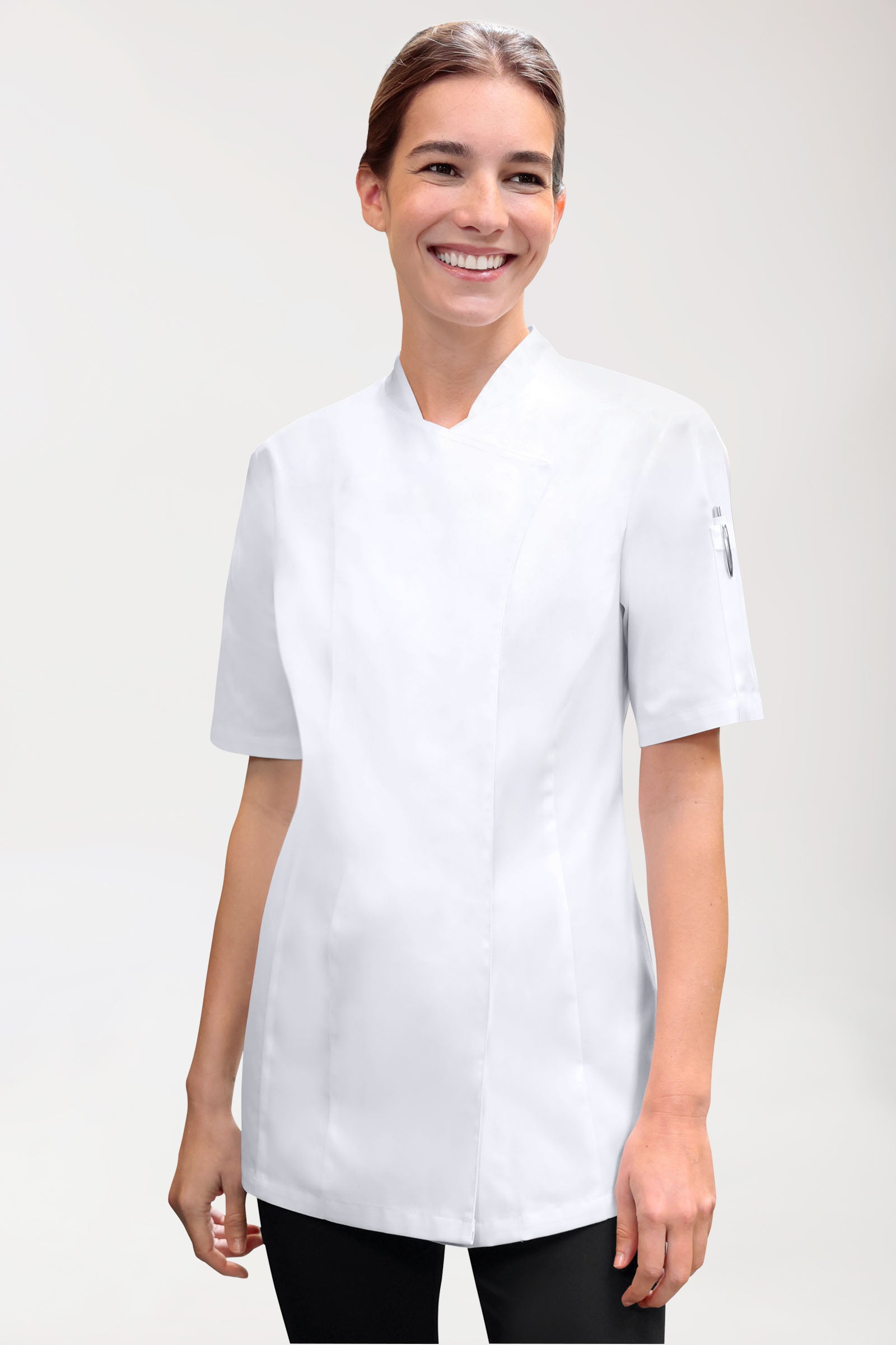 Gastro koksjas dames - 1/2 mouw wit