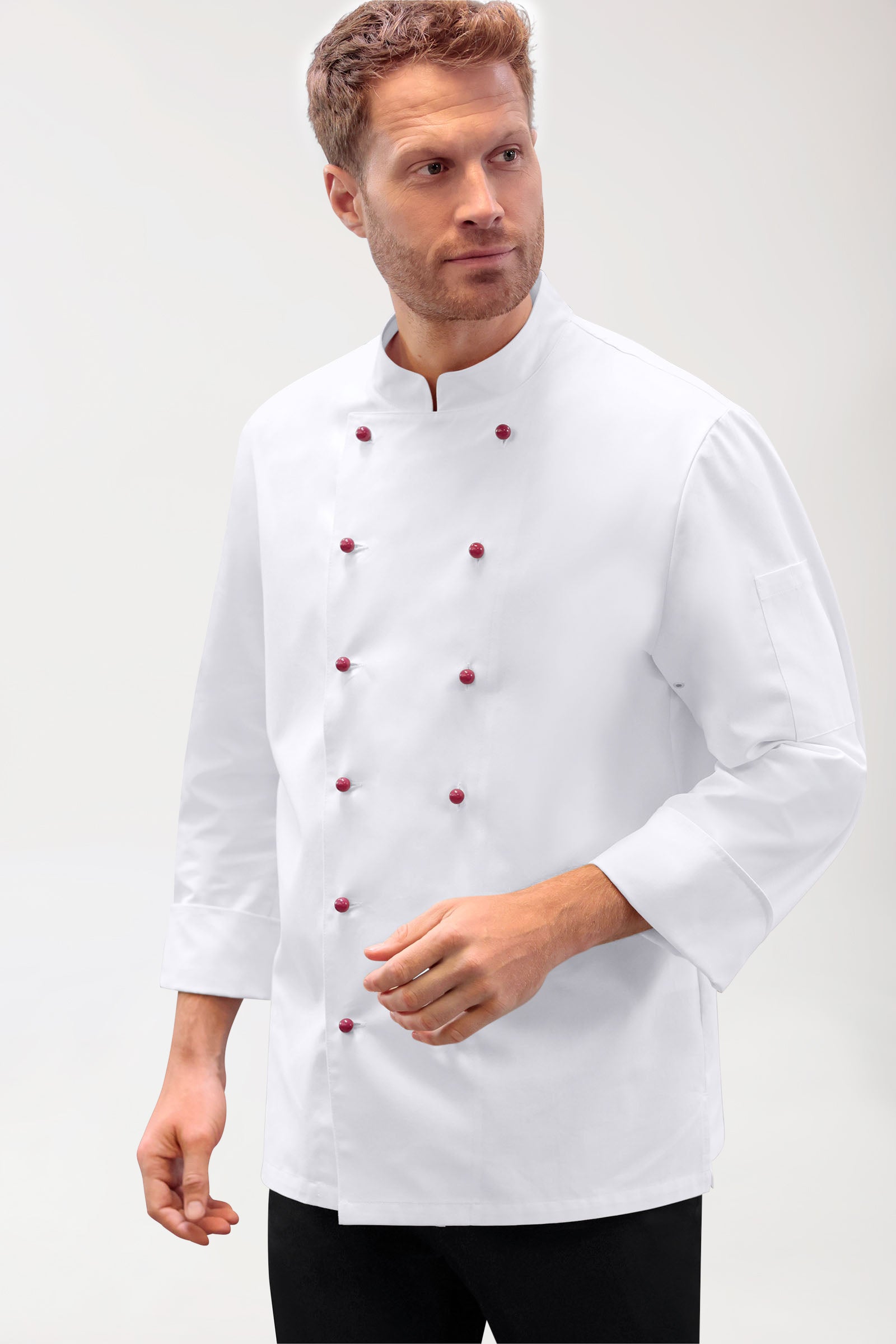 Gastro koksjas heren katoen - 1/1 mouw wit