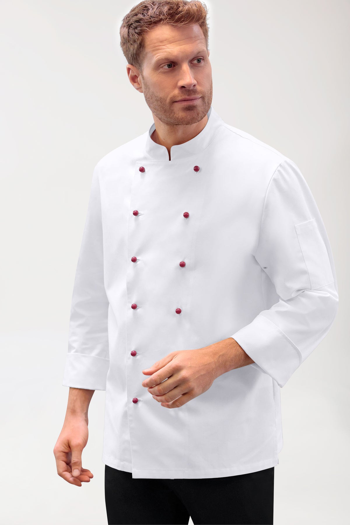 Gastro koksjas heren katoen - 1/1 mouw wit
