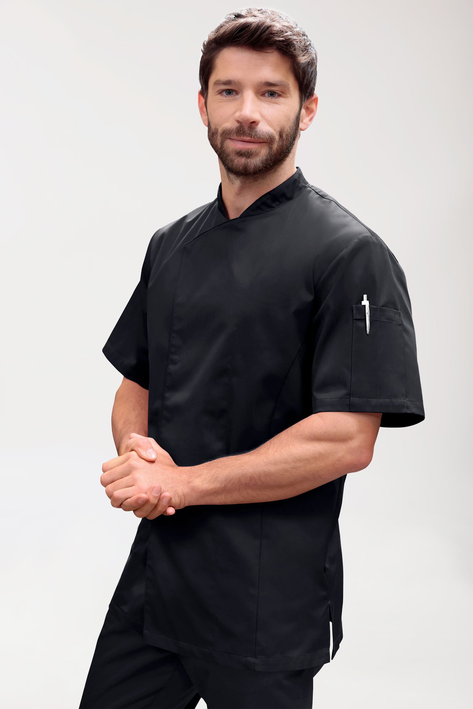 Gastro koksjas heren - 1/2 mouw zwart