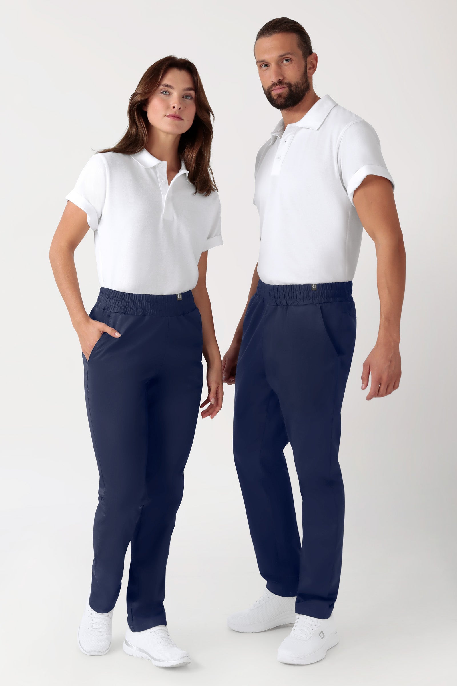 CORE broek uniseks - hoge boord navy, Voorzijde view