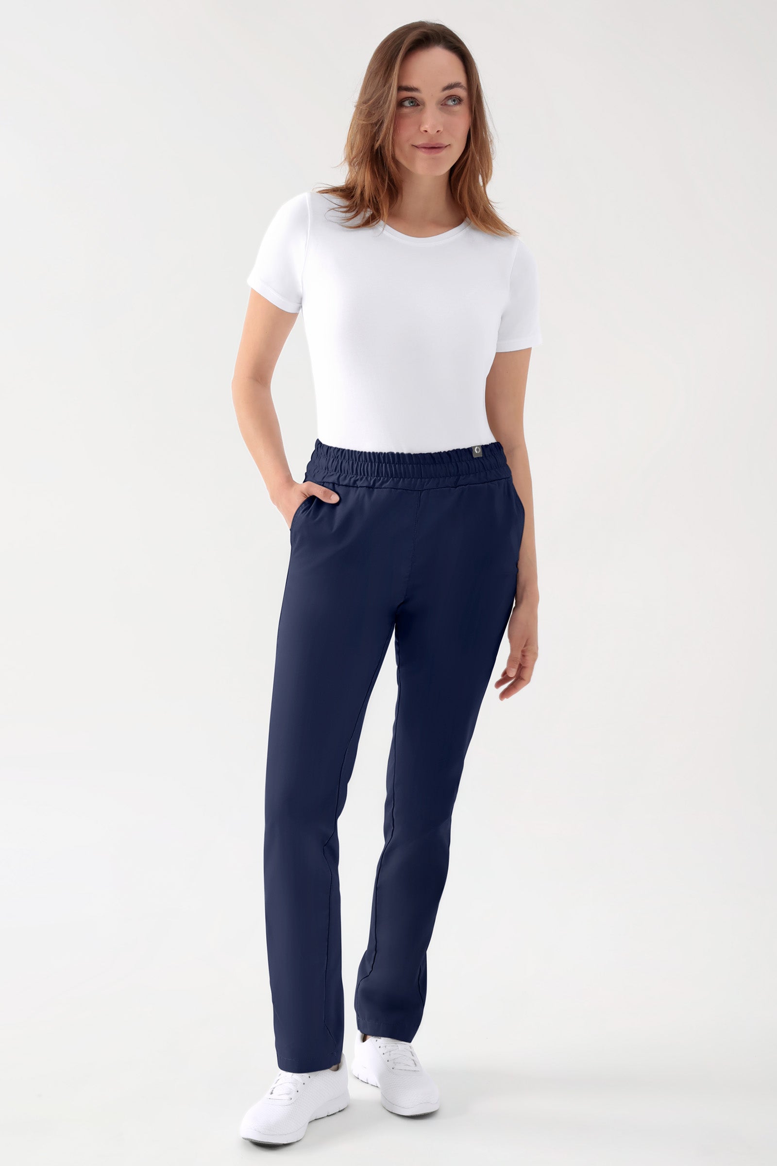 CORE broek uniseks - hoge boord navy, Voorzijde view