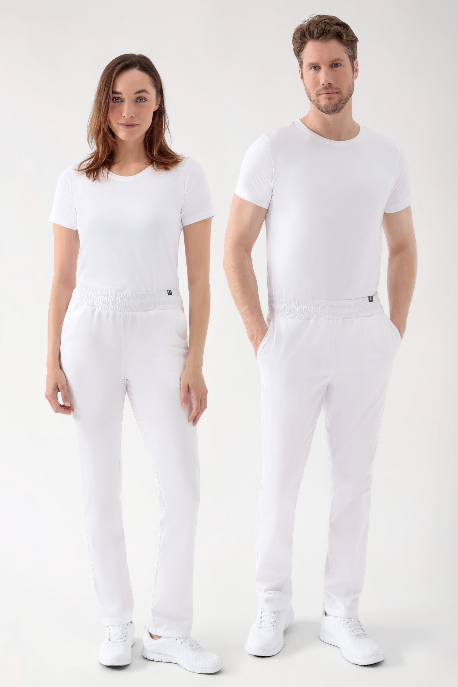 CORE broek uniseks - hoge boord wit