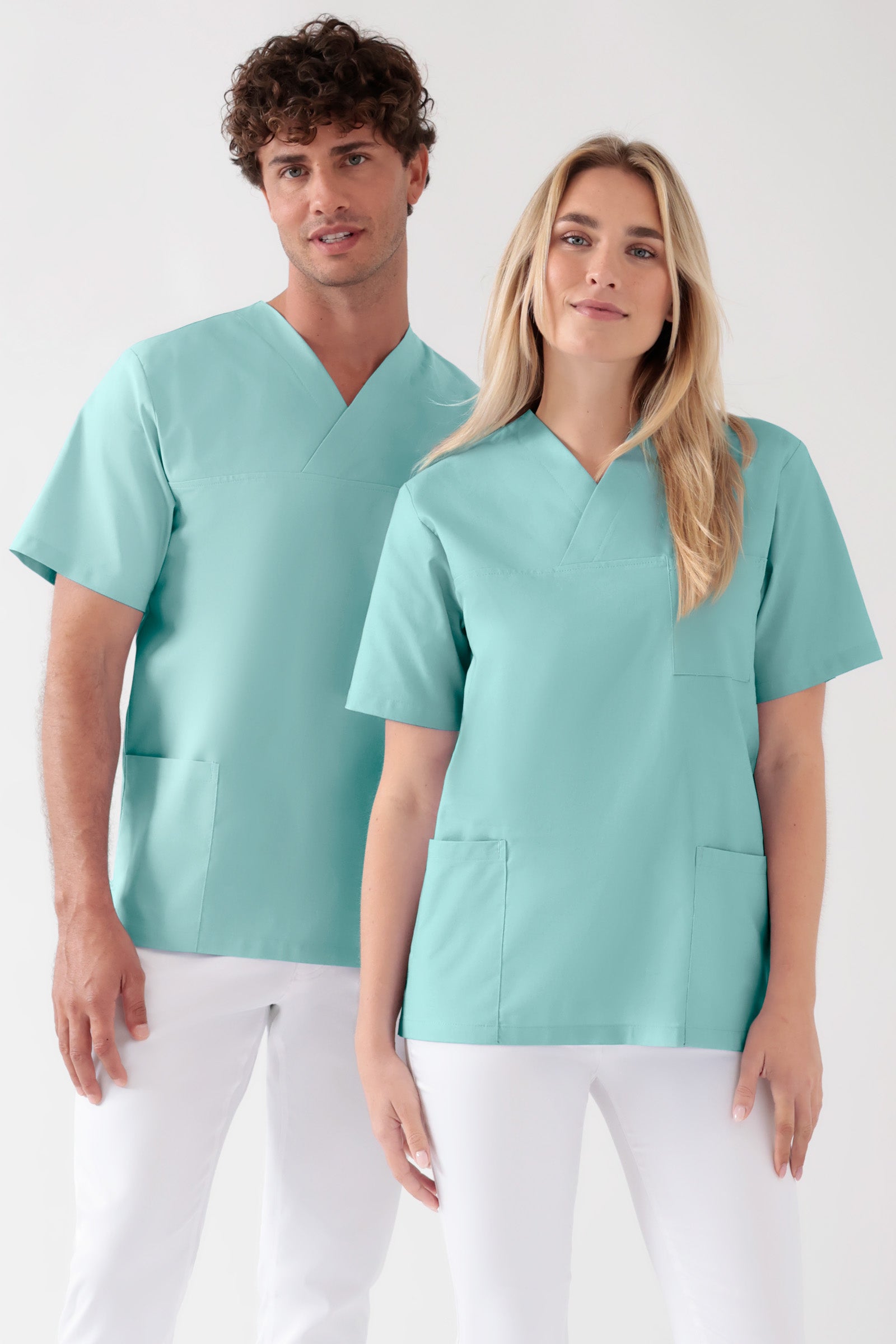 Katoenen oversteektuniek unisex - 2-pack aquarel, Voorzijde view