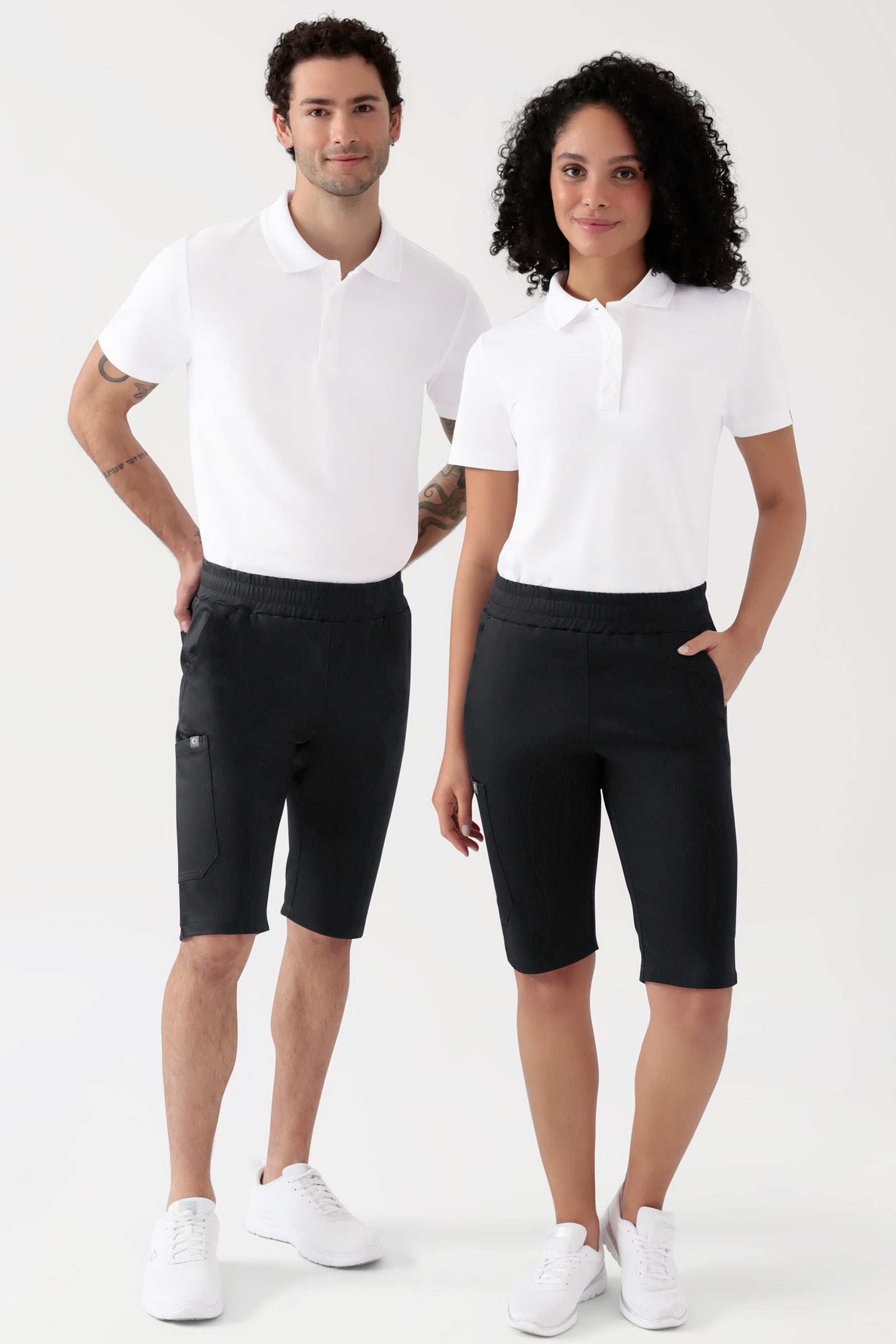COMFY FLEX Stretch broek Unisex - bermuda zwart, Voorzijde view