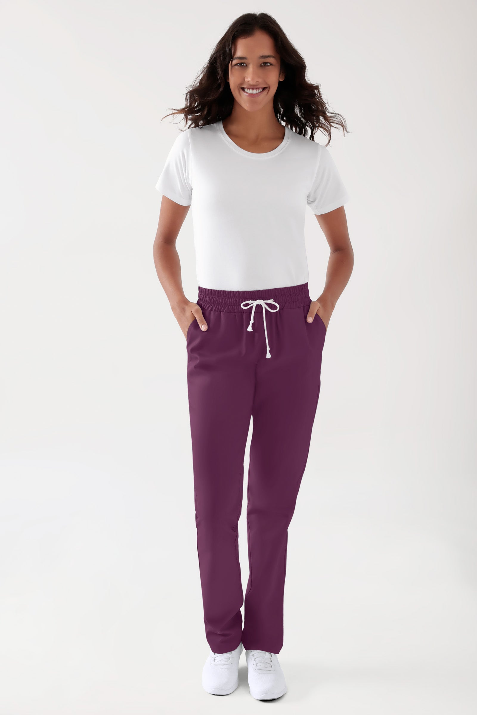 TENCEL™ broek heren - elastische boord black berry, Voorzijde view