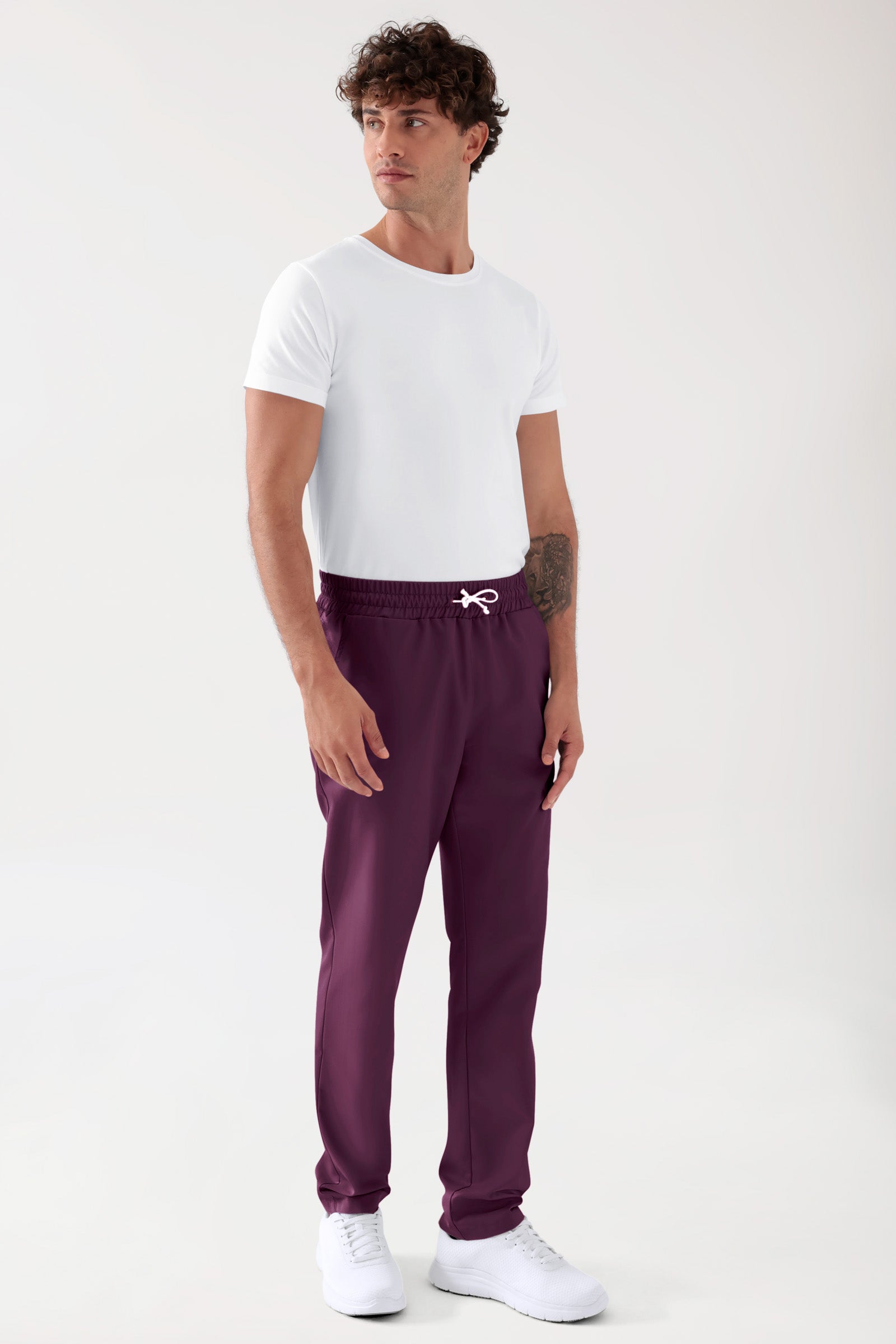 TENCEL™ broek uniseks - elastische boord black berry, Voorzijde view