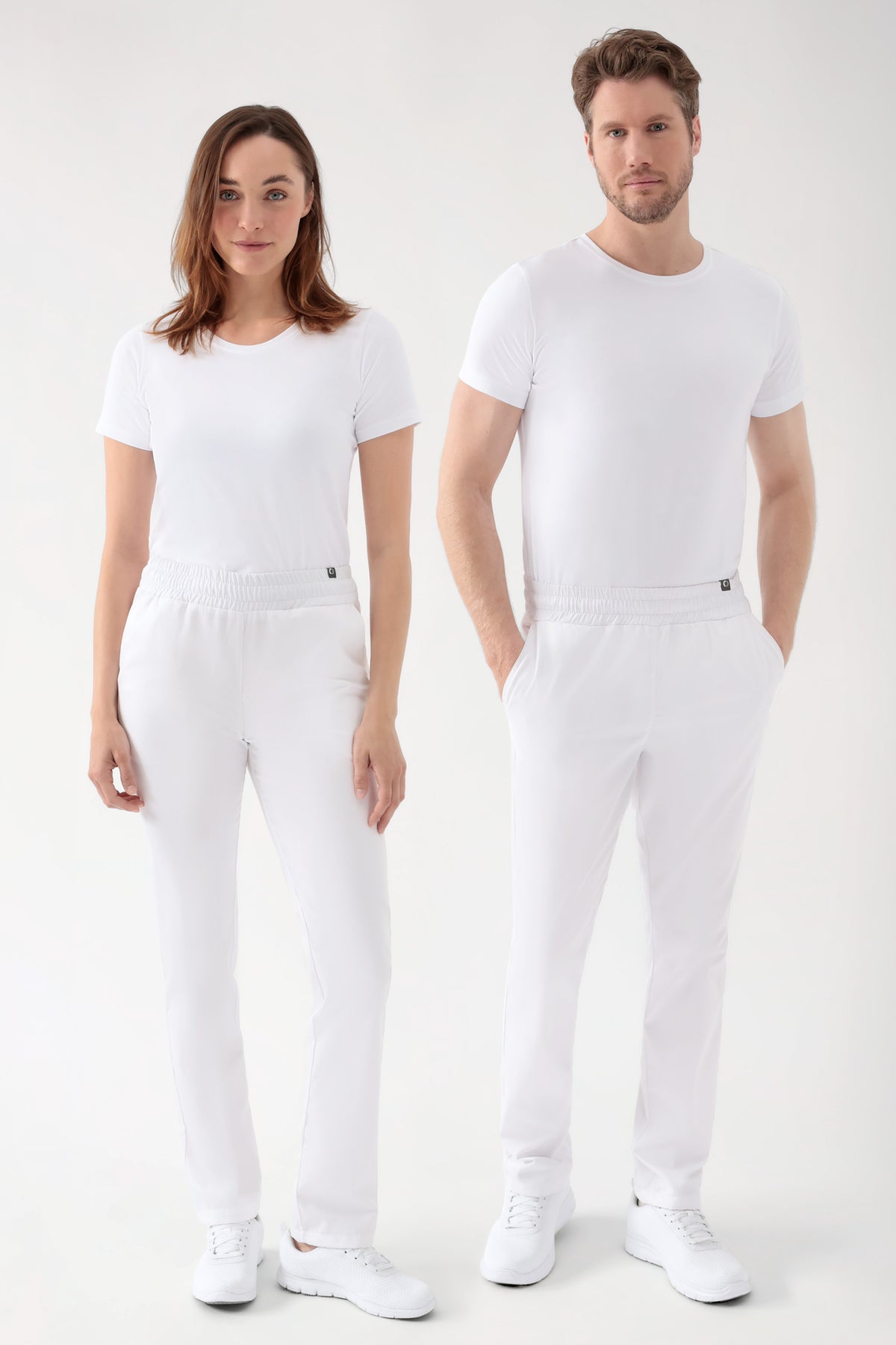 CORE broek uniseks - hoge boord wit