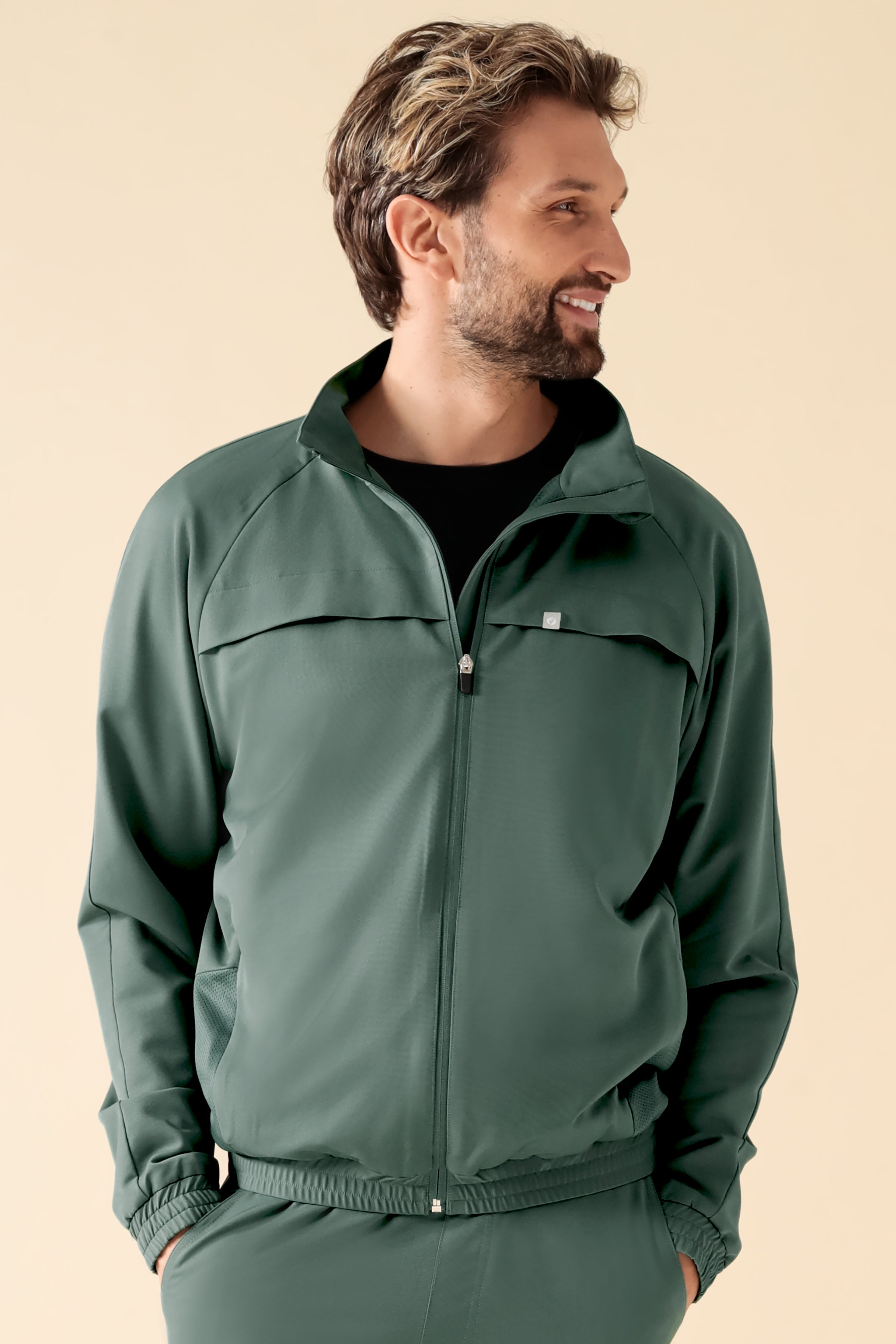 KAERE blouson heren - met elastische manchetten donkergroen