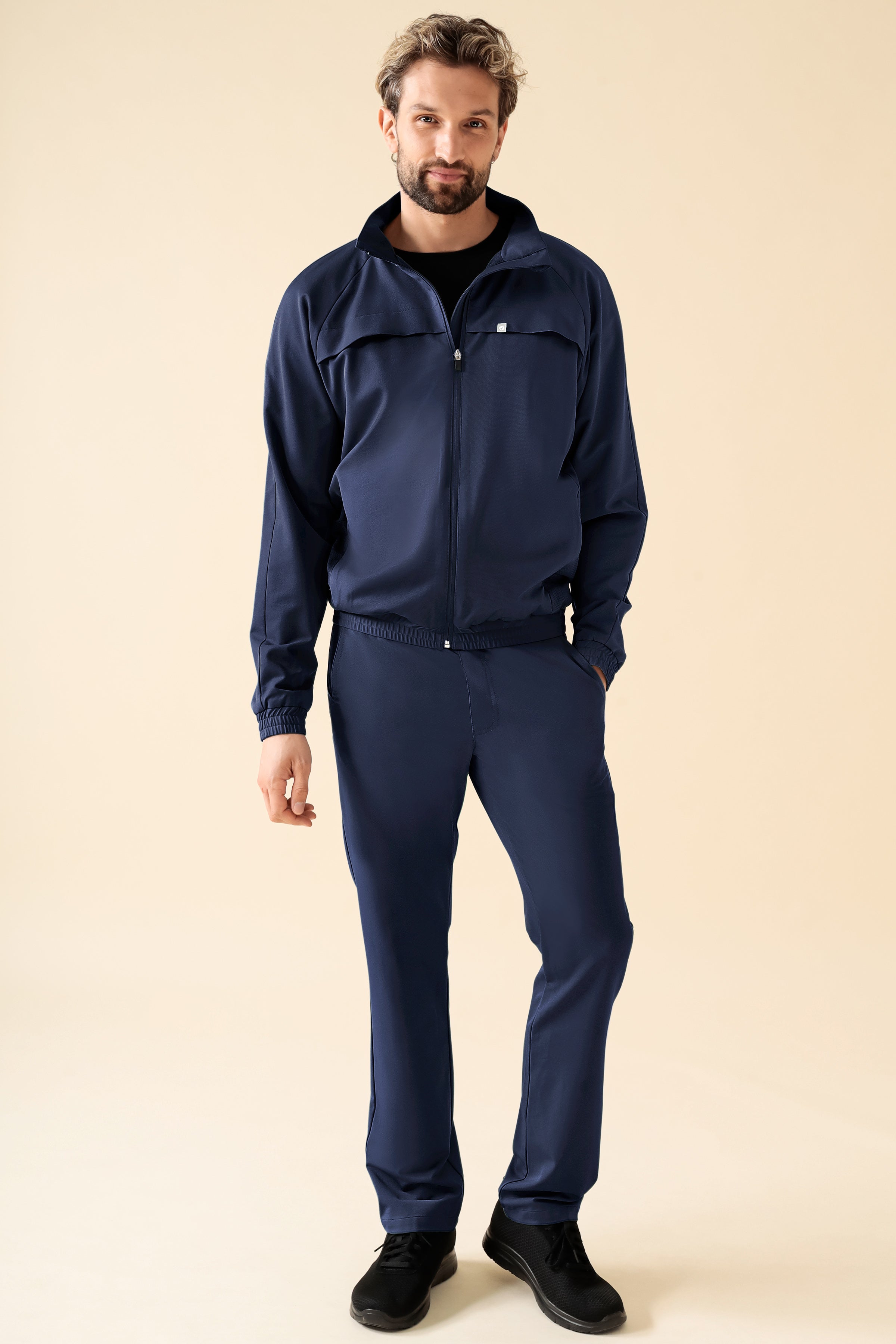 KAERE blouson heren - met elastische manchetten navy, Voorzijde view