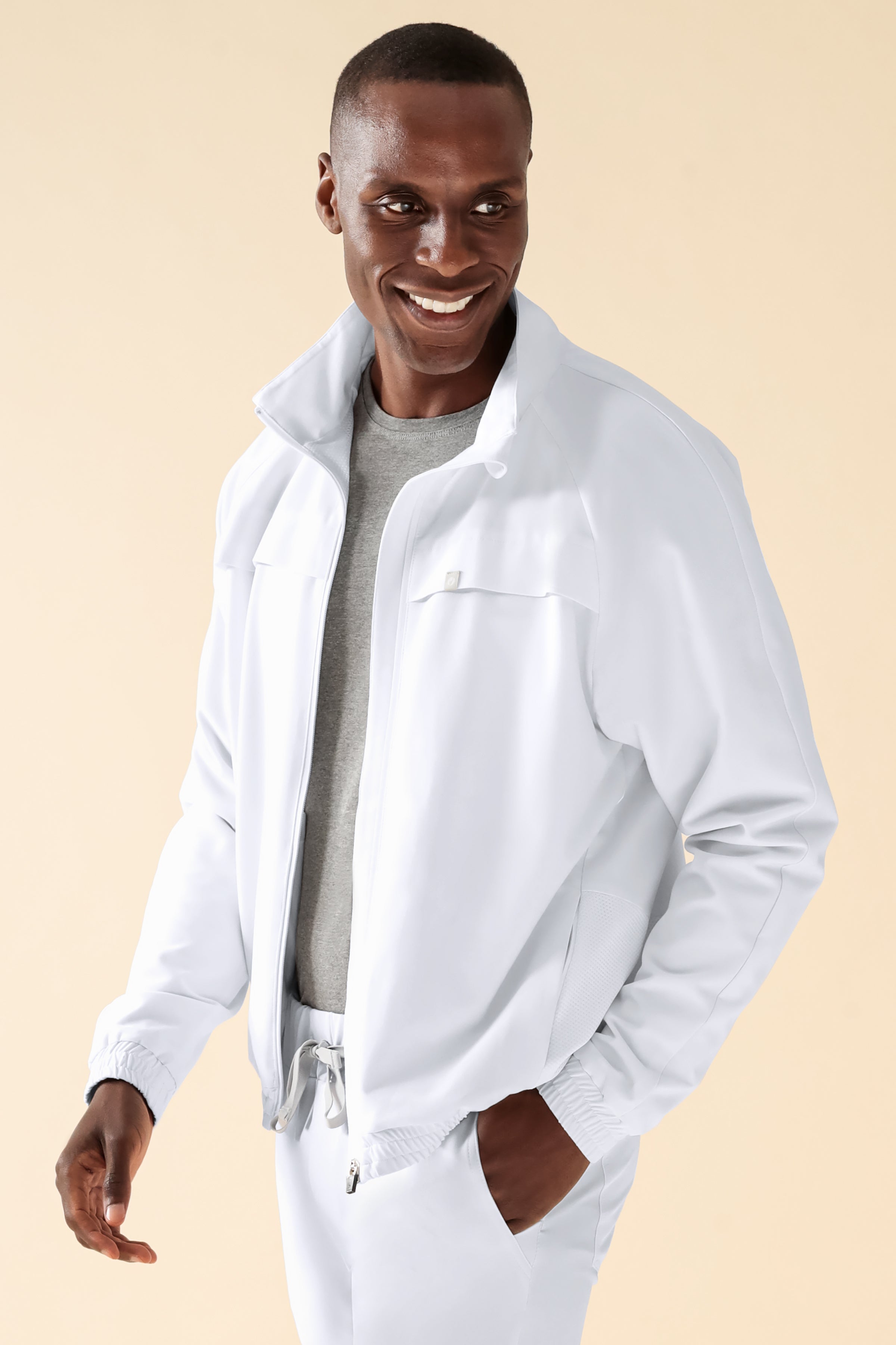 KAERE blouson heren - met elastische manchetten wit