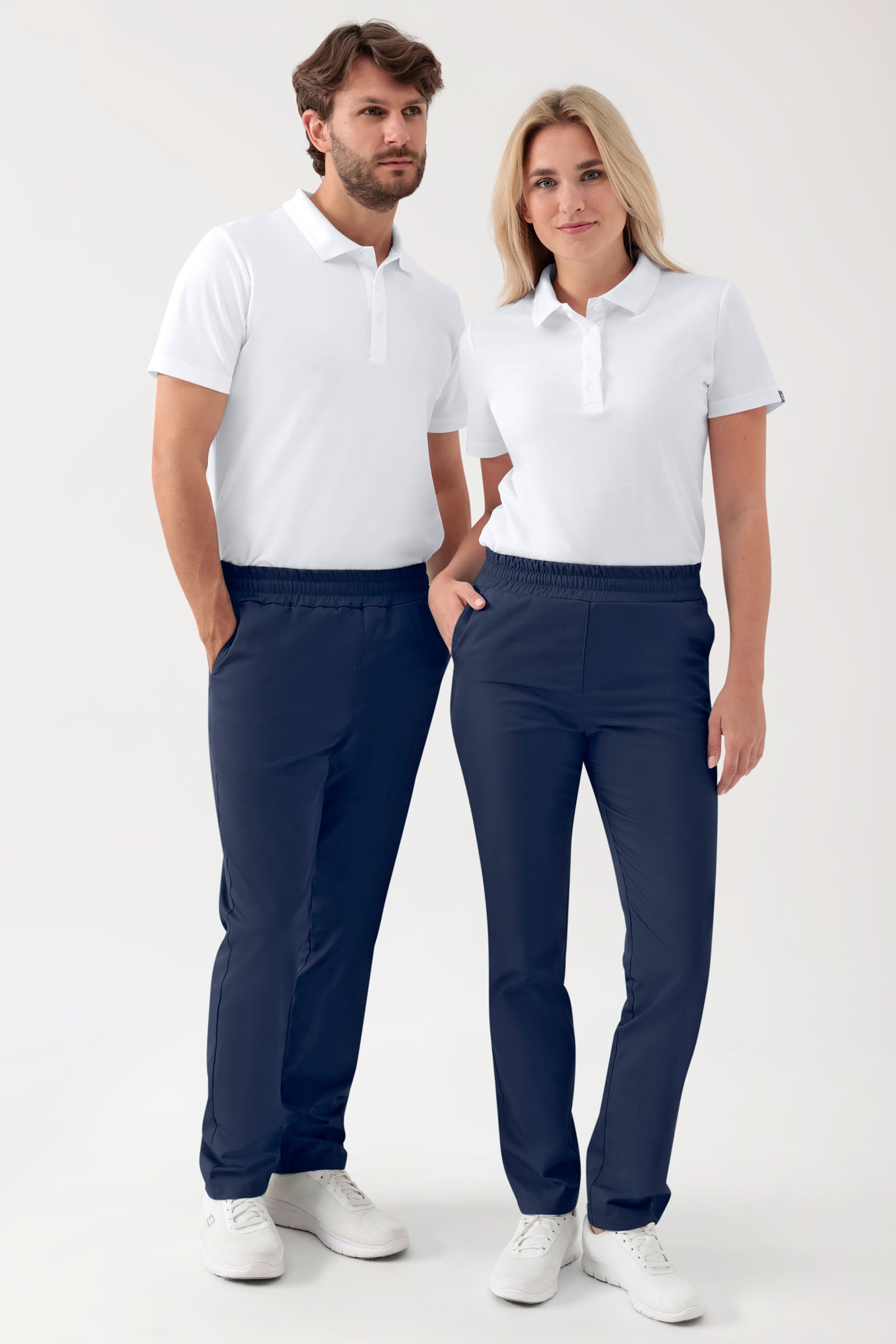 GREEN Stretch broek Unisex - elastische boord navy