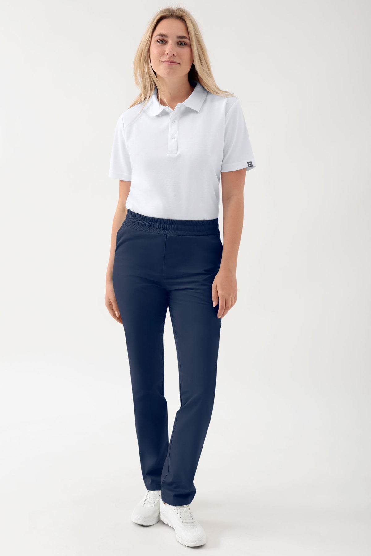 GREEN Stretch broek Unisex - elastische boord navy, Voorzijde view
