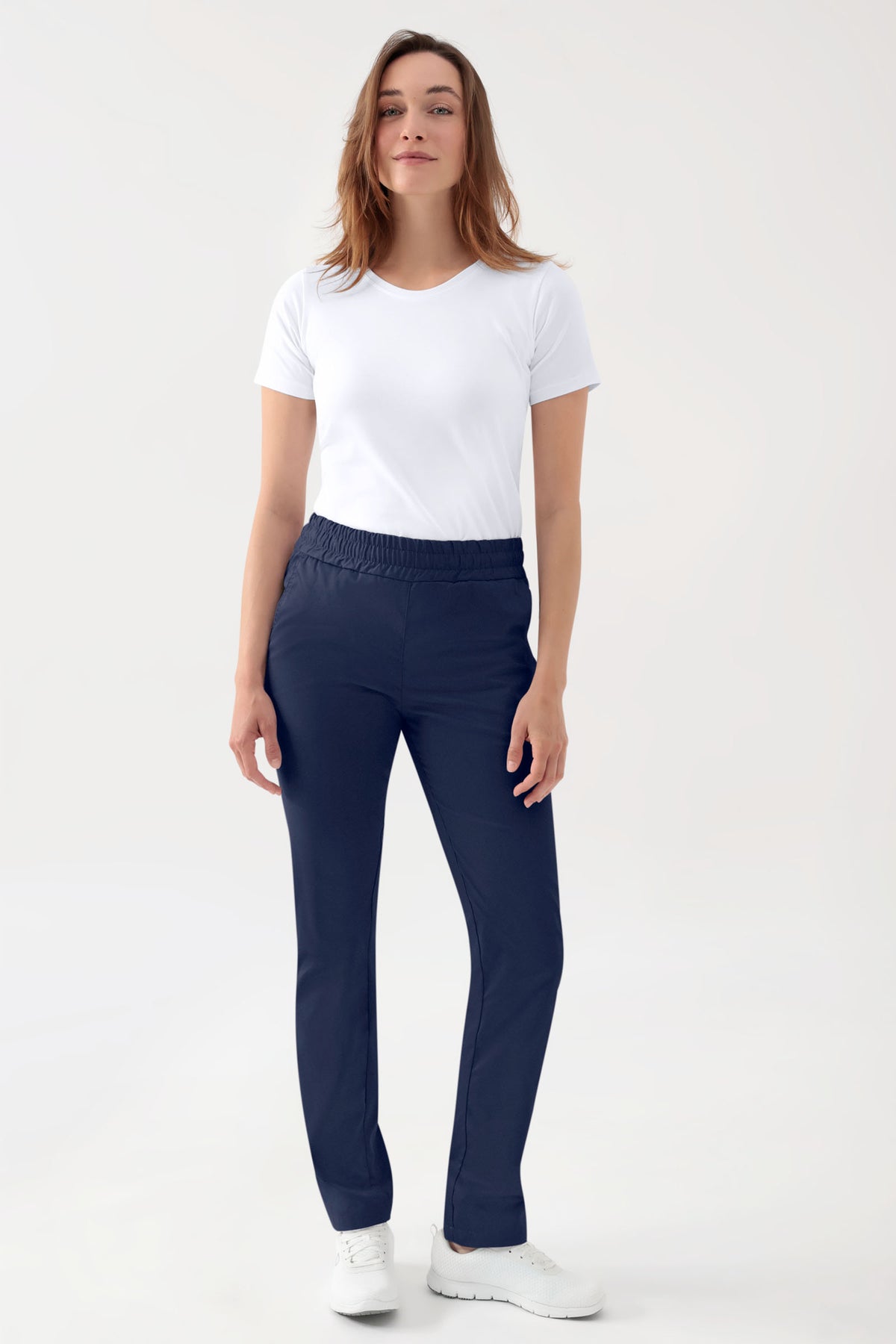 Stretch broek uniseks- elastische boord navy