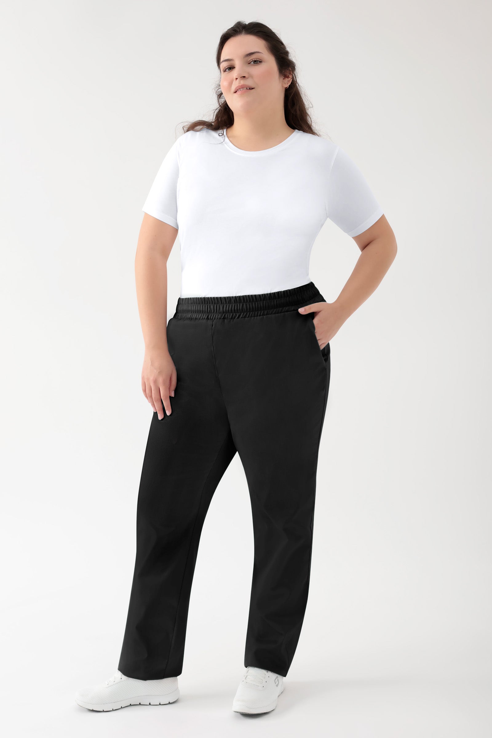 GREEN Stretch broek Unisex - elastische boord zwart