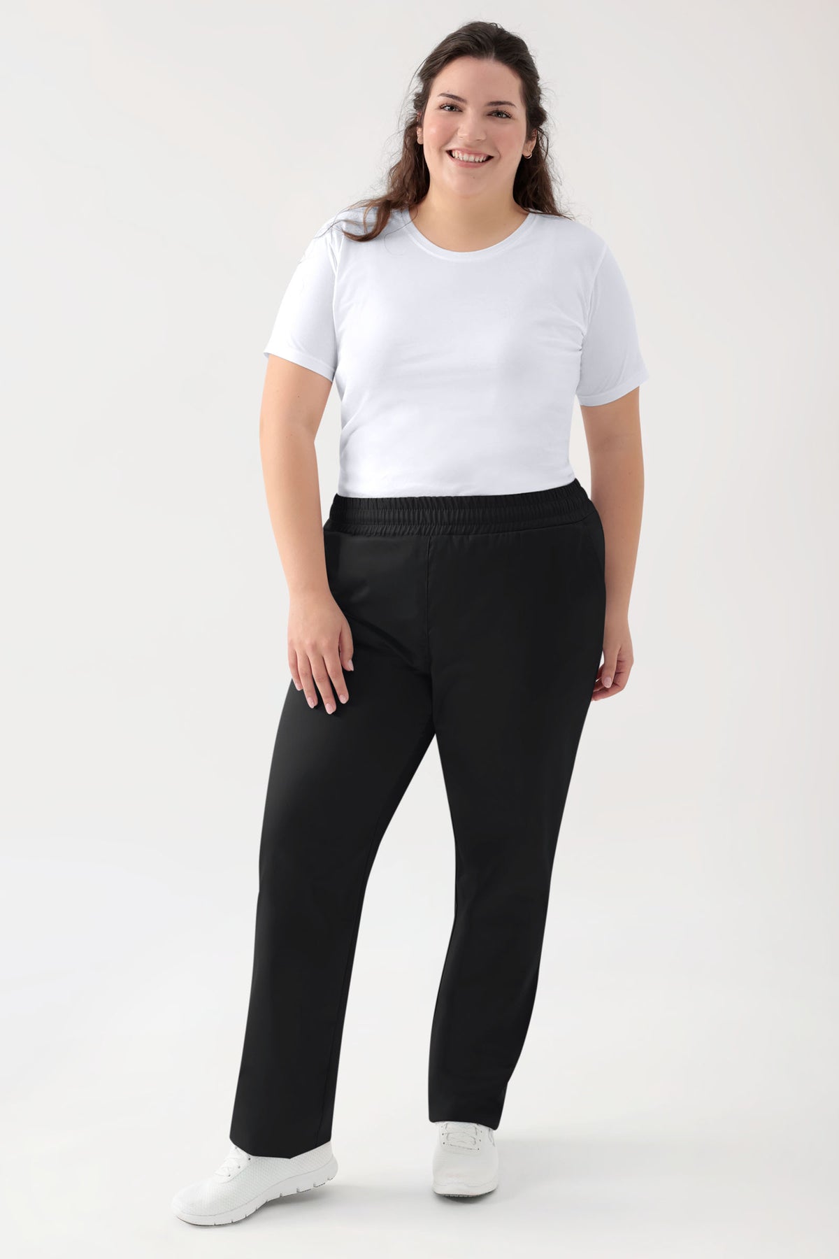 Stretch broek uniseks - elastische boord zwart