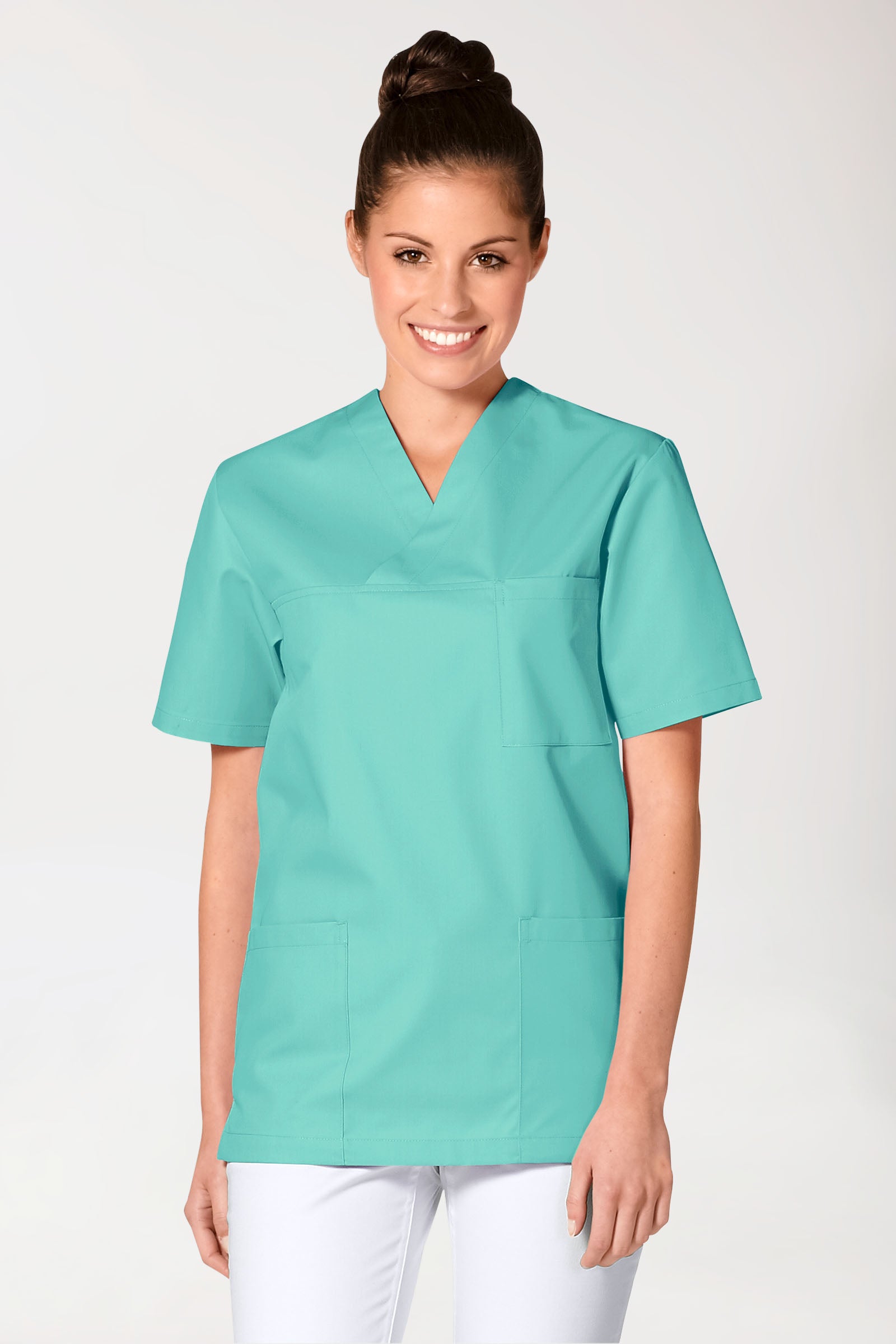 JUST STRONG oversteektuniek uniseks - V-hals aqua green