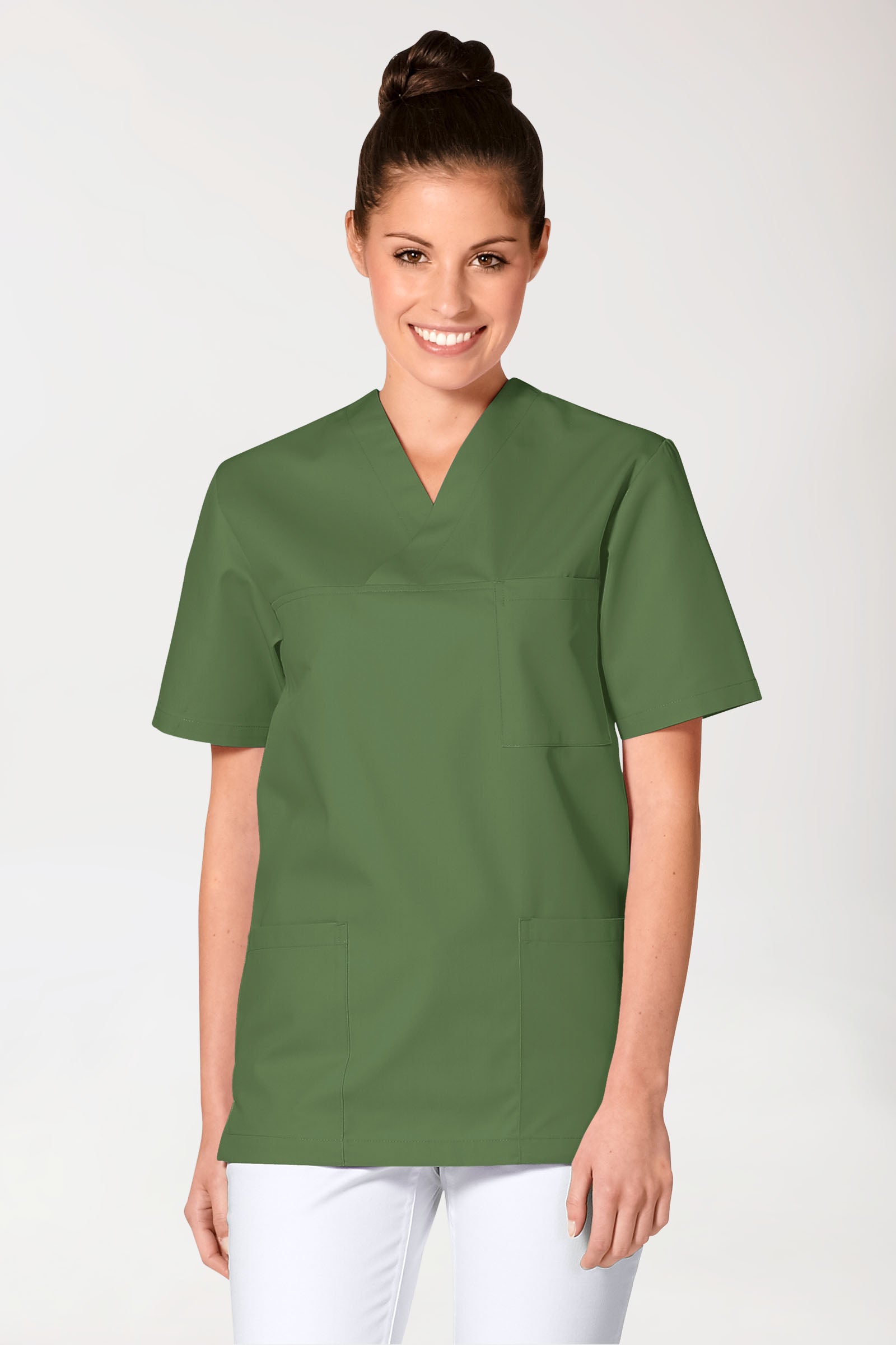 JUST STRONG oversteektuniek uniseks - V-hals grasgroen