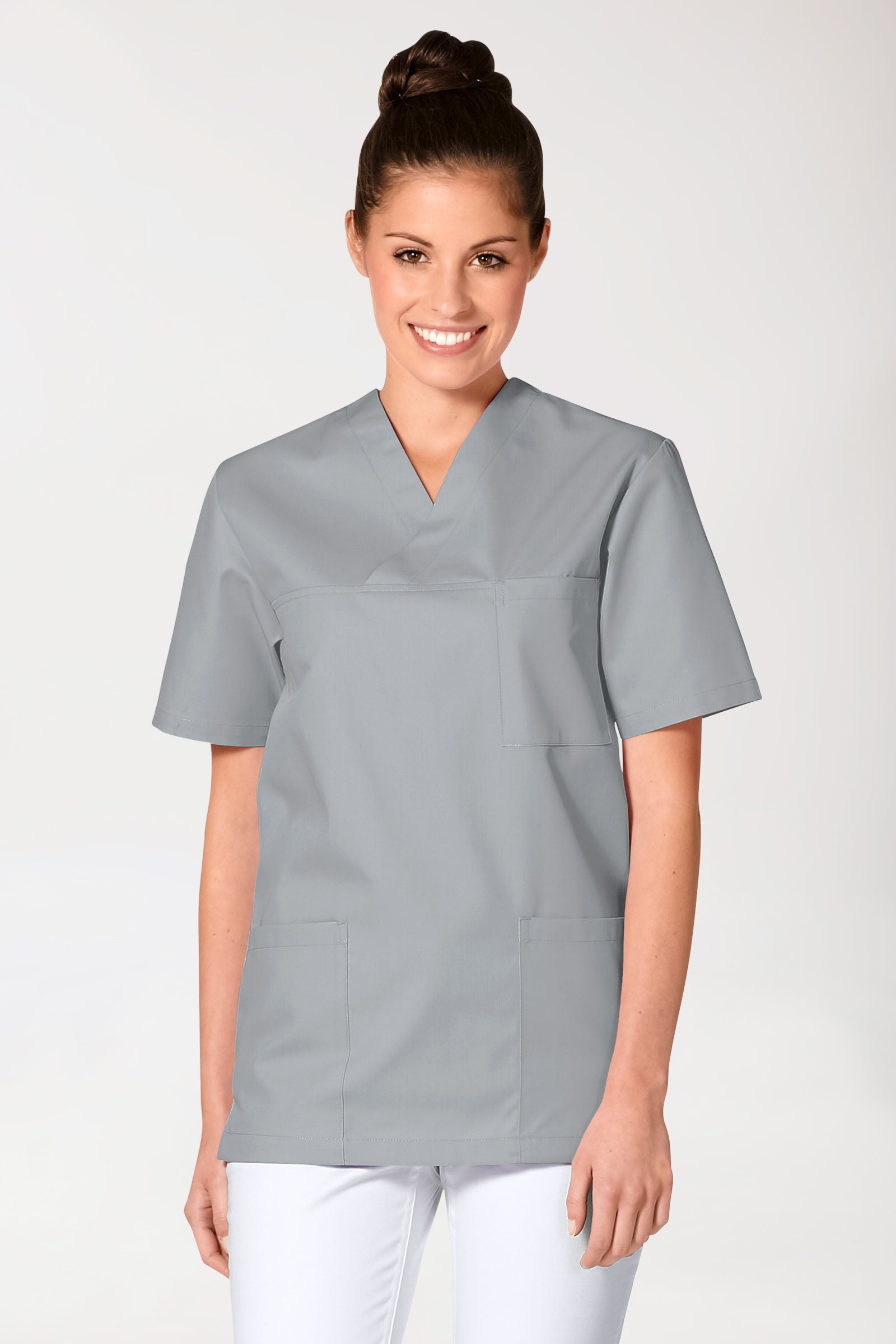 JUST STRONG oversteektuniek uniseks - V-hals grijs