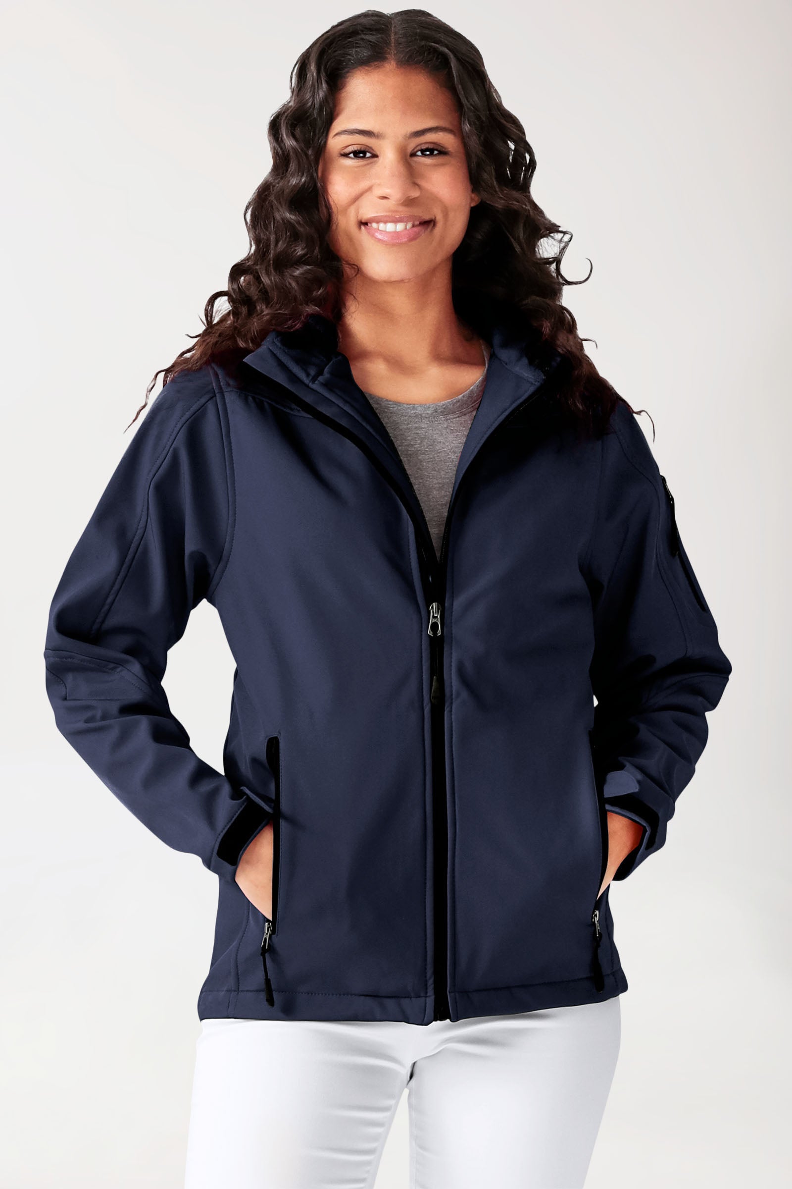 Softshell jassen unisex - met capuchon navy