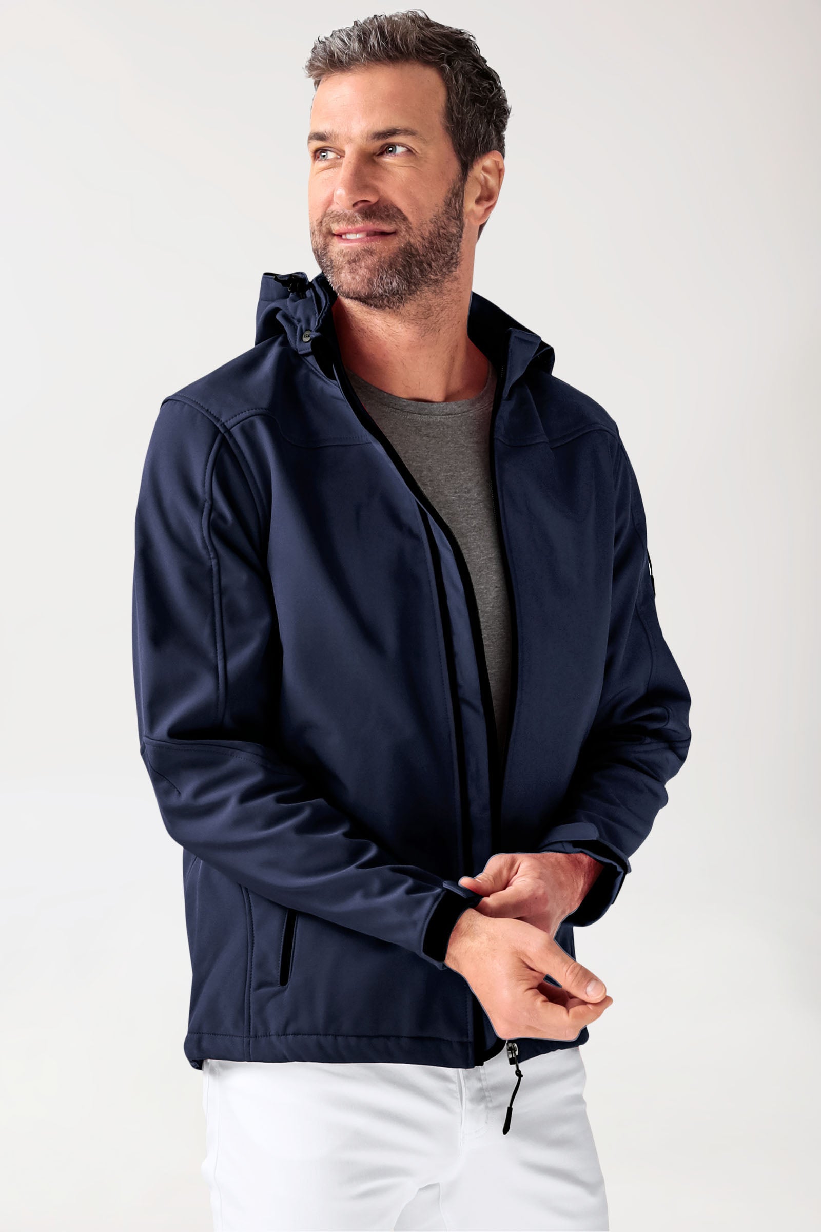 Softshell jassen unisex - met capuchon navy