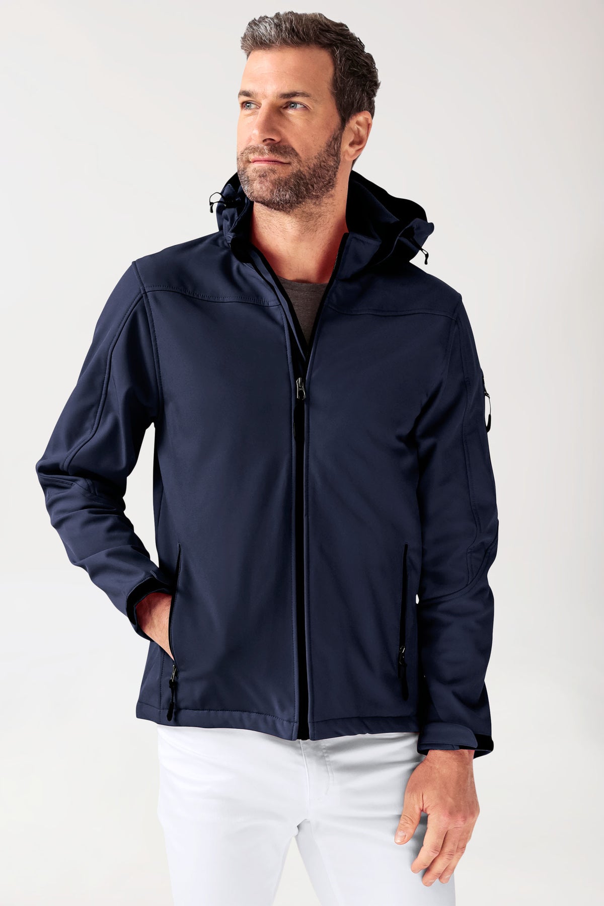 Softshell jassen unisex - met capuchon navy