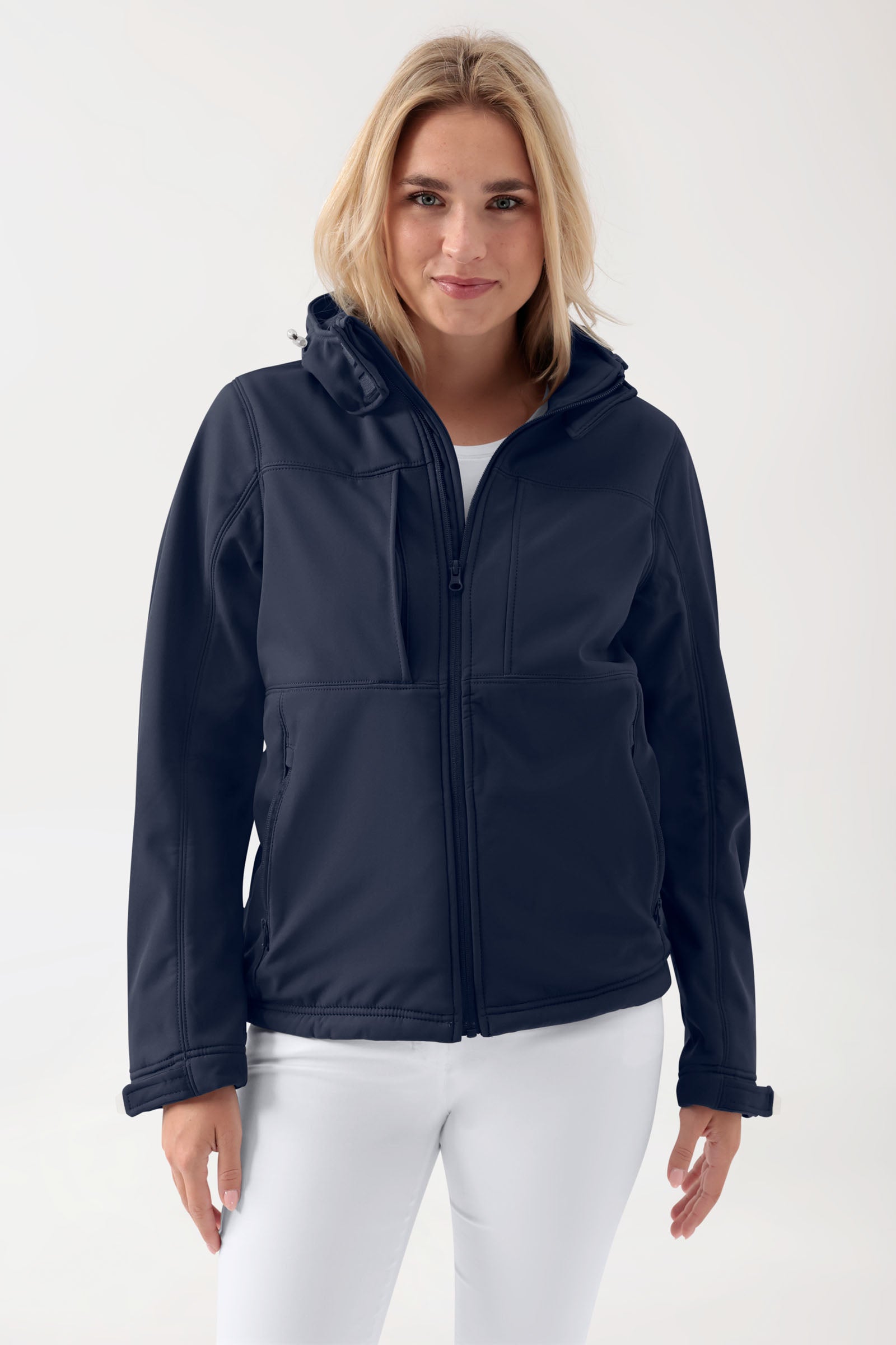 Softshell jassen unisex - met capuchon navy