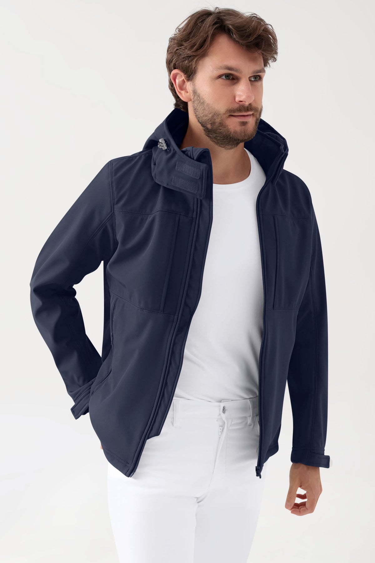 Softshell jassen unisex - met capuchon navy