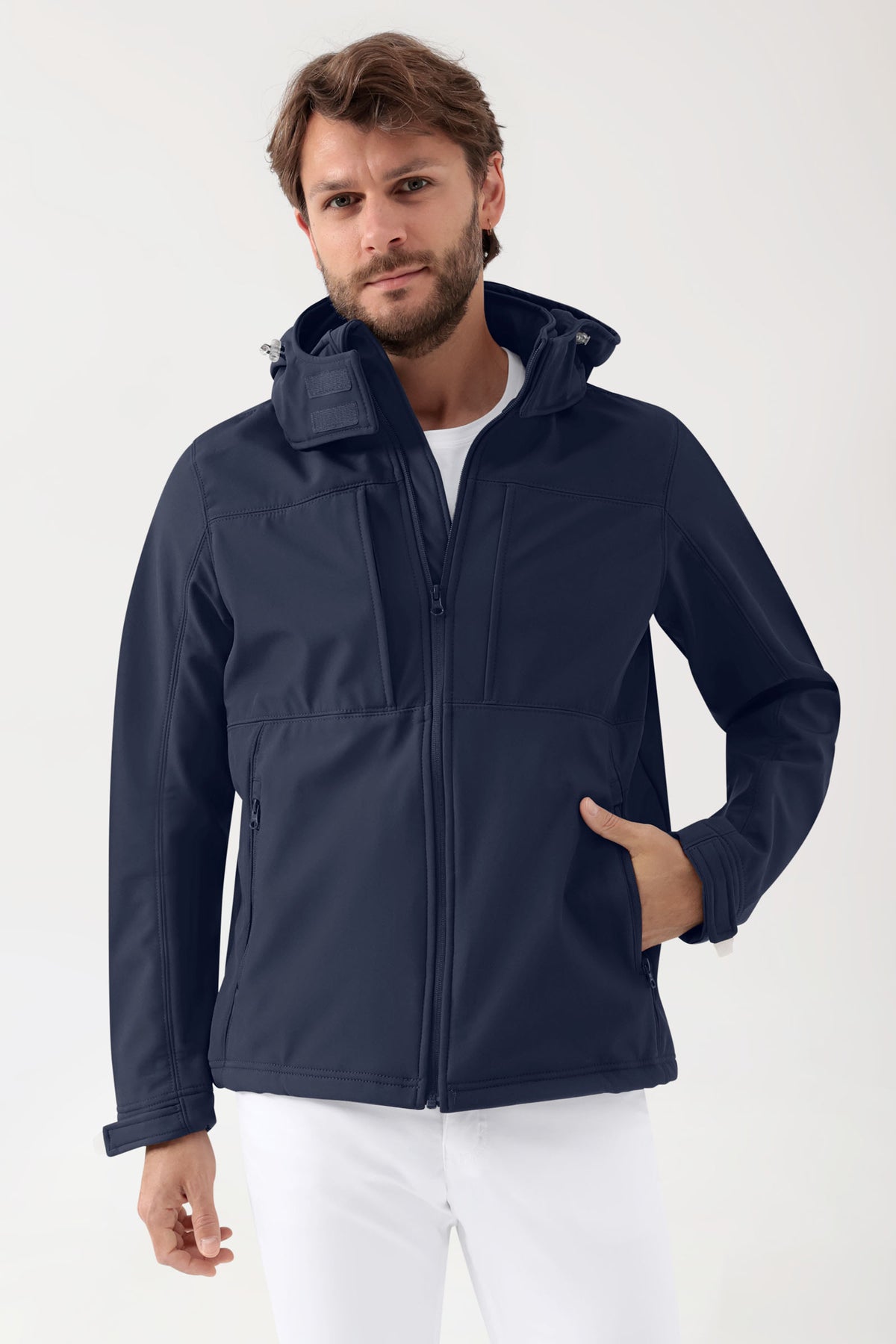 Softshell jassen unisex - met capuchon navy