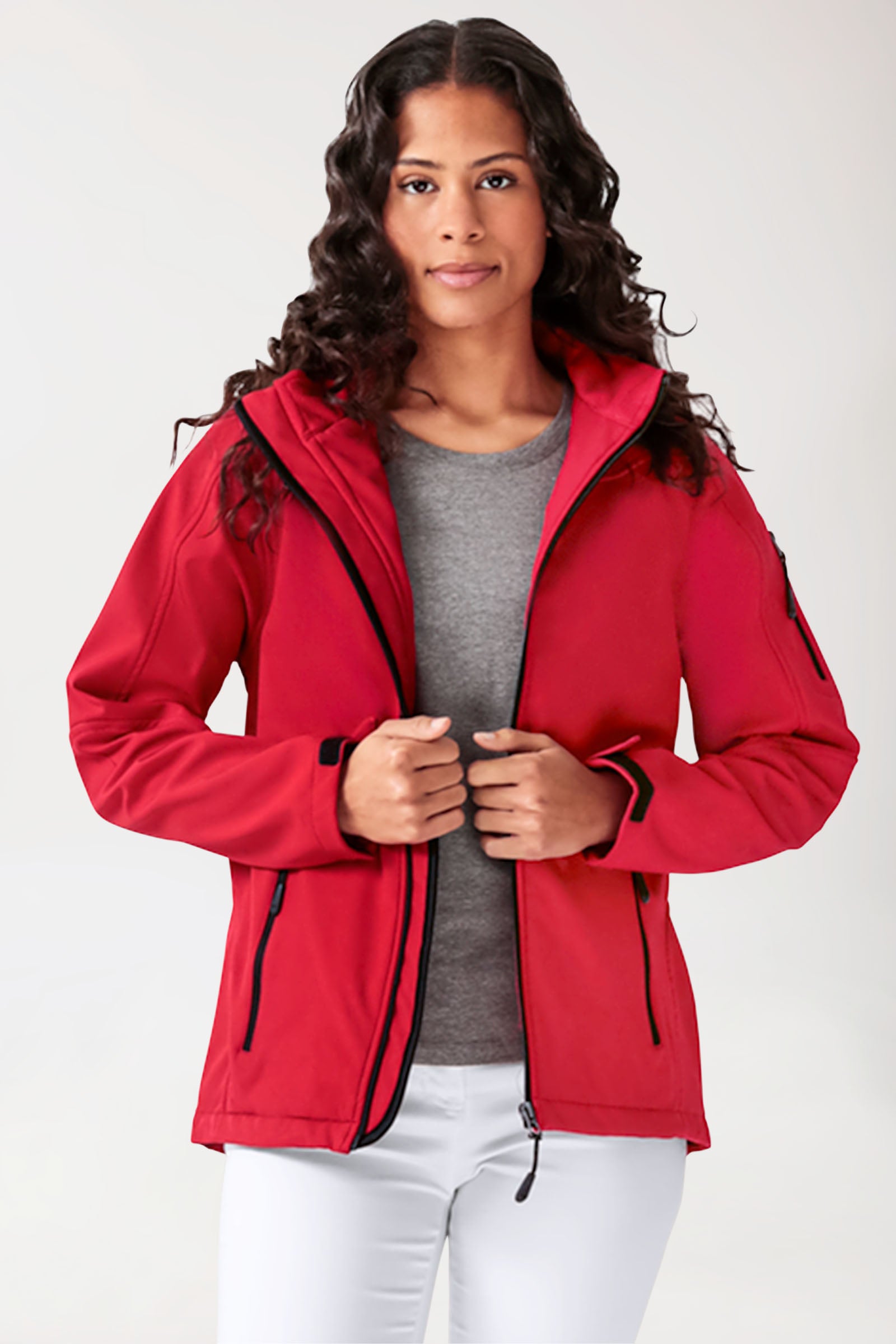 Softshell jassen unisex - met capuchon rood