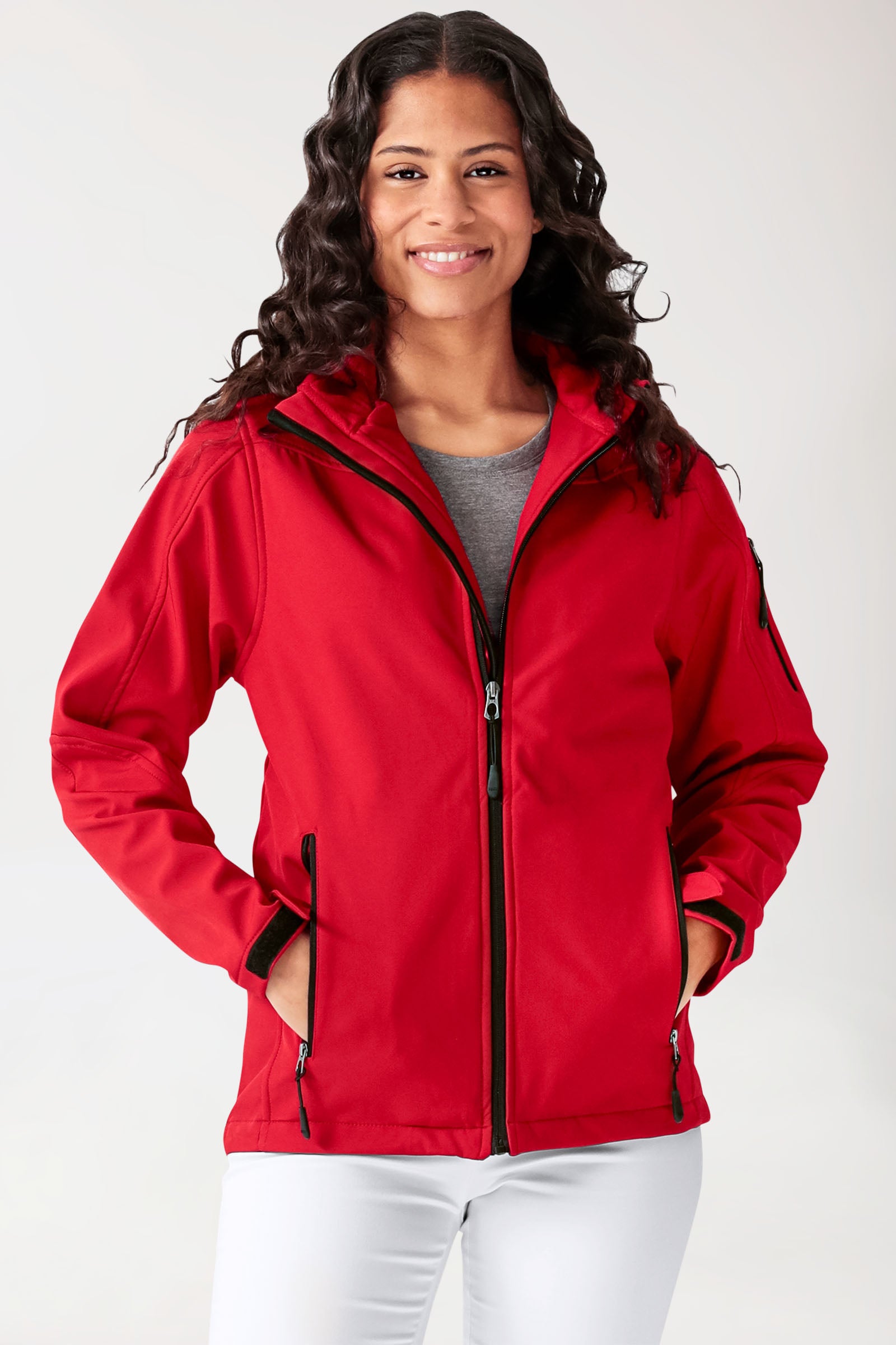 Softshell jassen unisex - met capuchon rood