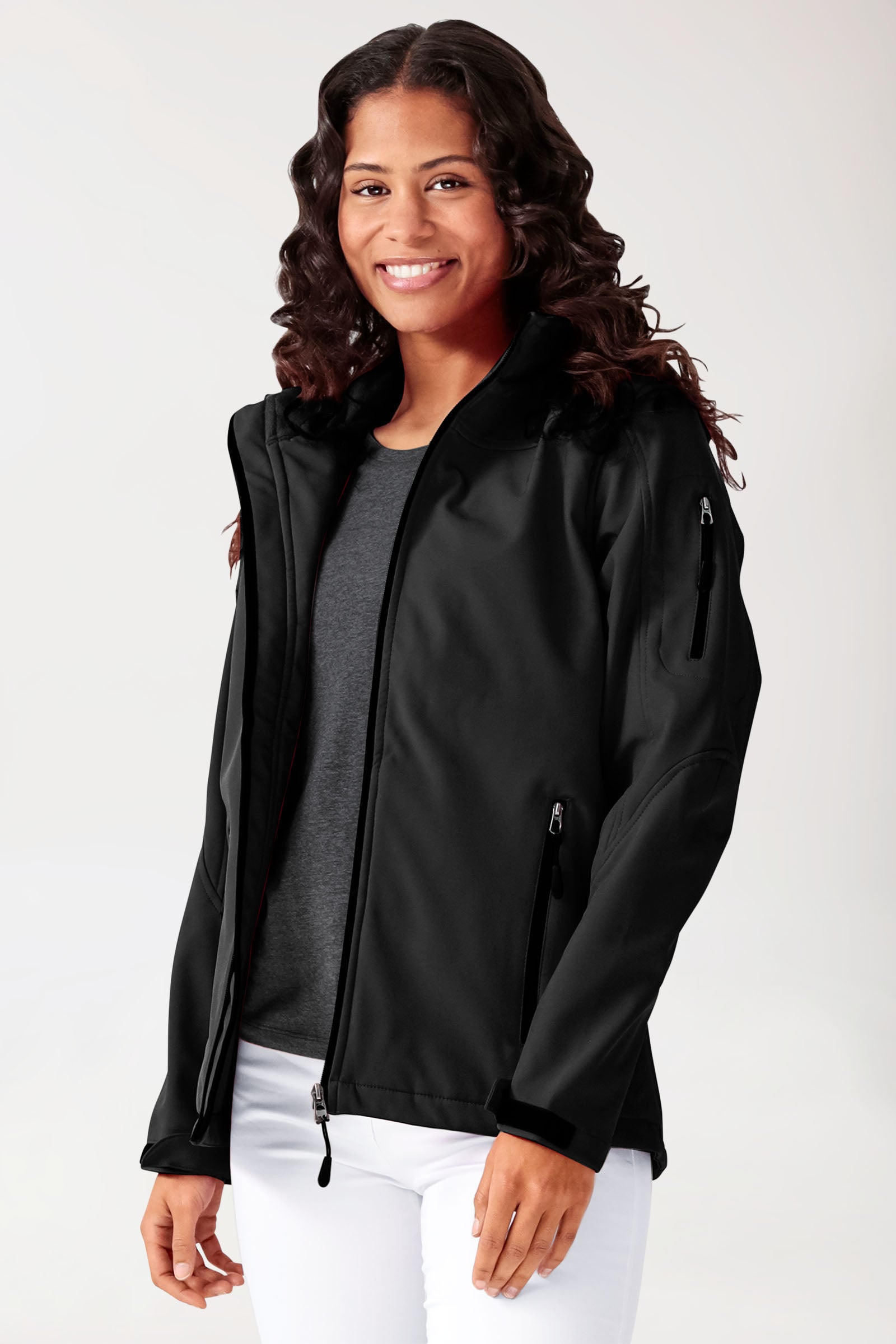 Softshell jassen unisex - met capuchon zwart