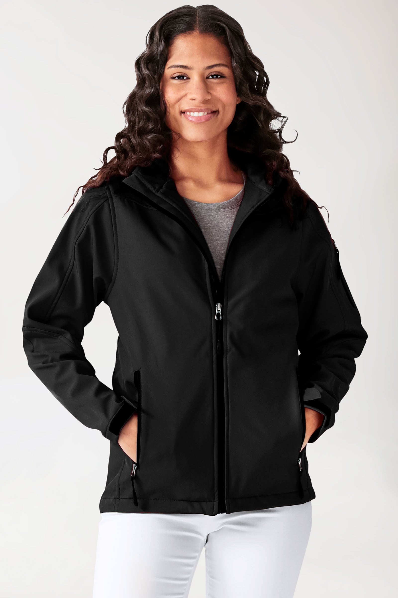 Softshell jassen unisex - met capuchon zwart