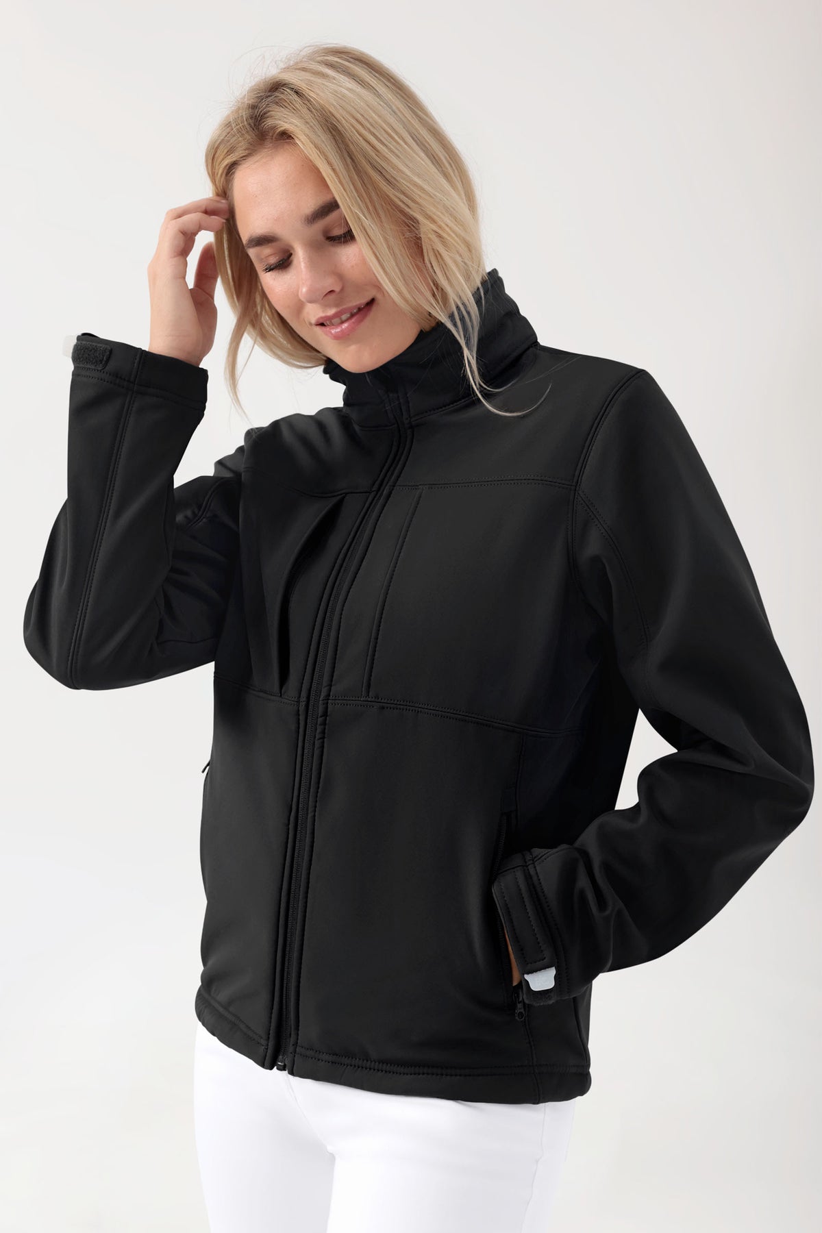 Softshell jassen unisex - met capuchon zwart