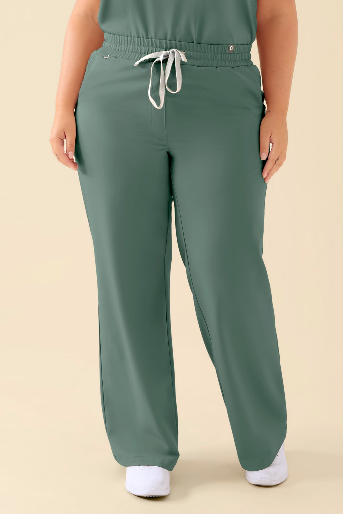 KAERE broek dames - wijd been donkergroen, Voorzijde view