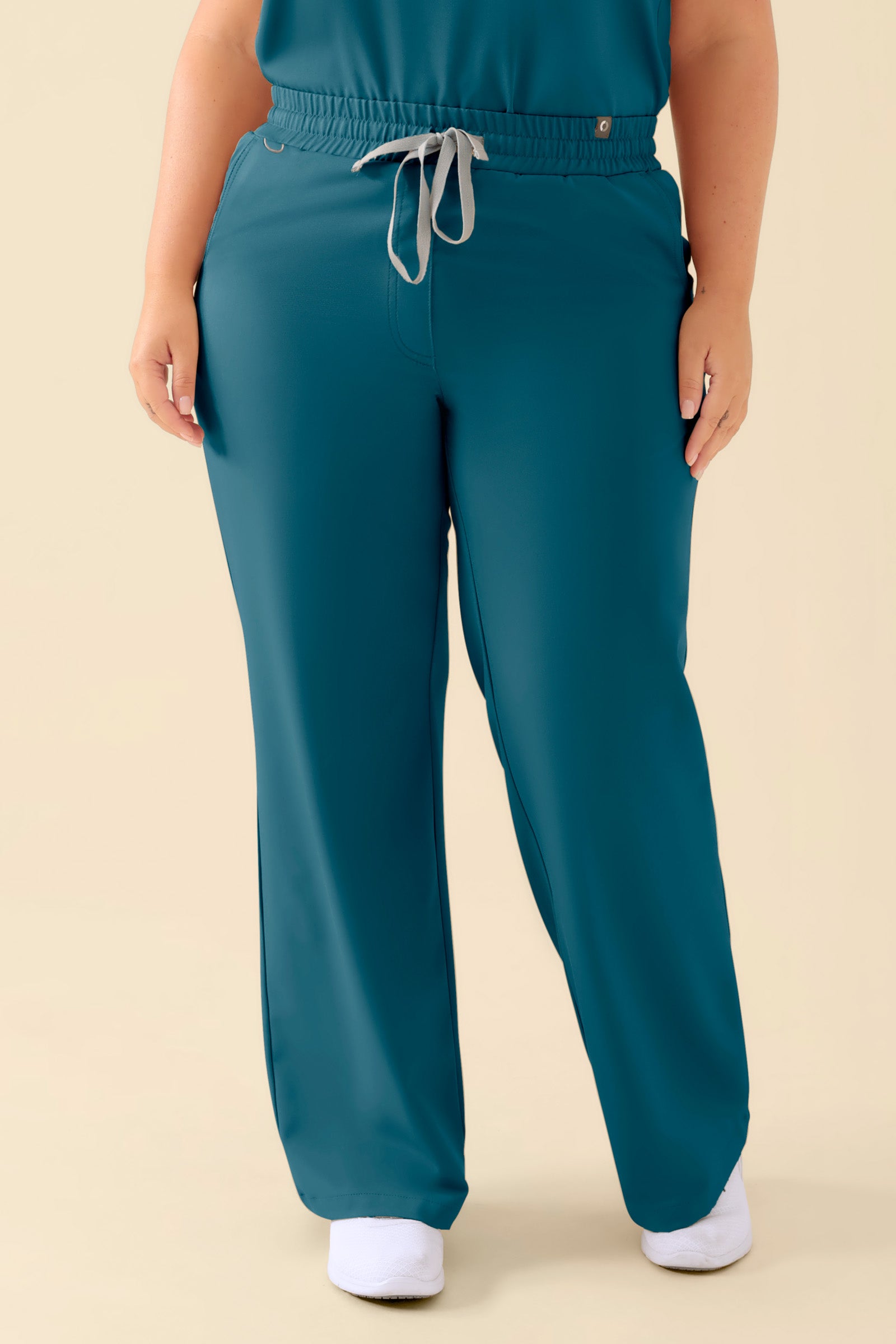 KAERE broek dames - wijd been petrol, Voorzijde view