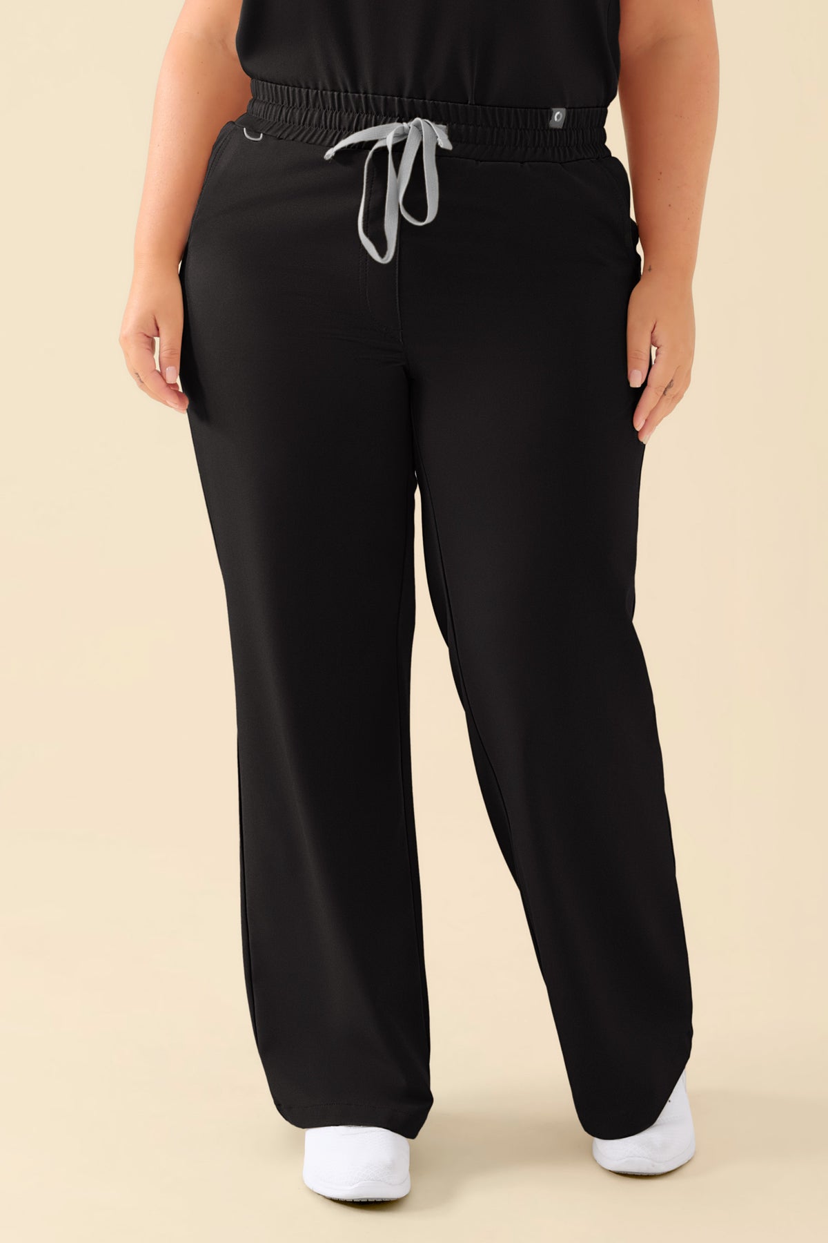 KAERE broek dames - wijd been zwart, Voorzijde view