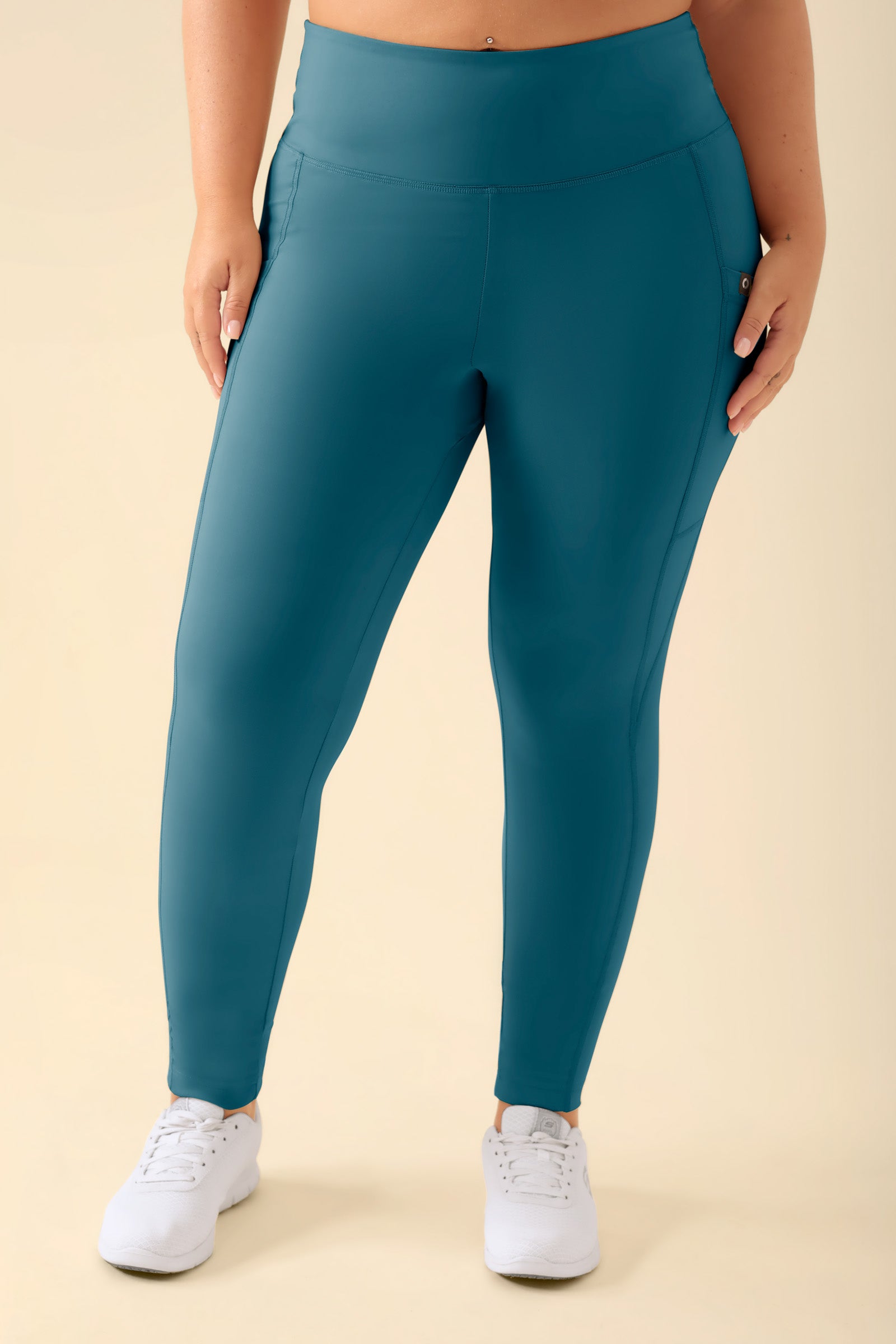 KAERE Leggings dames - super elastisch petrol, Voorzijde view