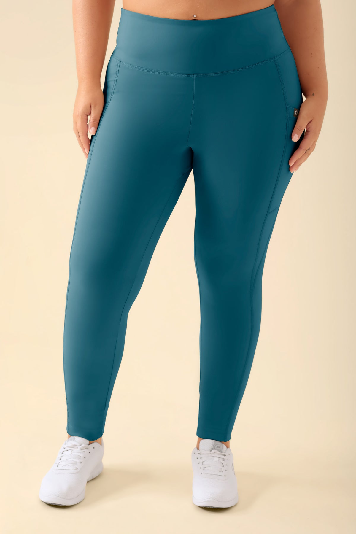 KAERE Leggings dames - super elastisch petrol, Voorzijde view