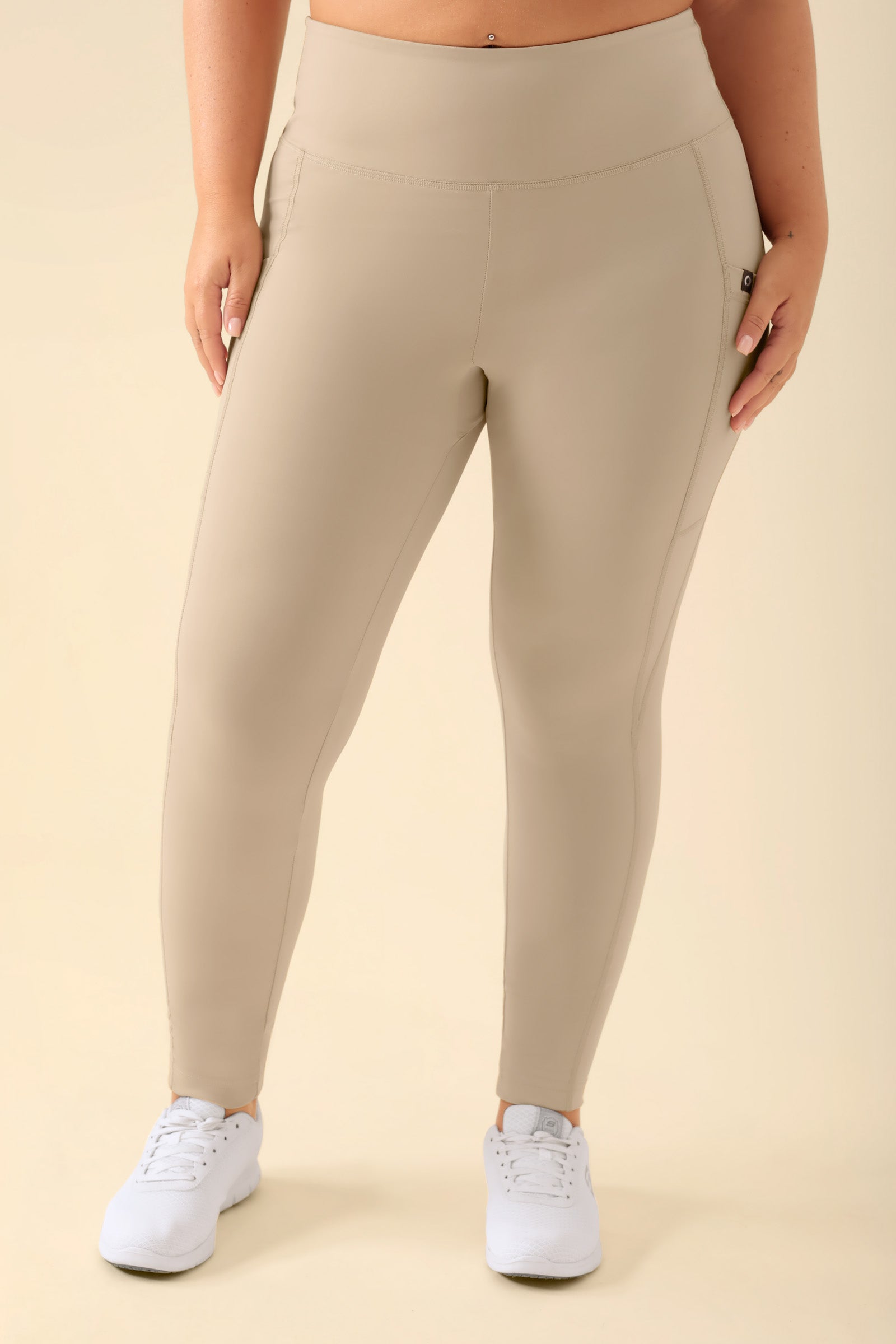 KAERE Leggings dames - super elastisch zand, Voorzijde view