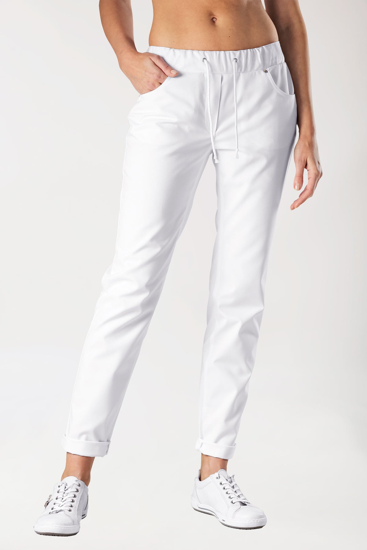 5-pocket broek dames - jeans look wit