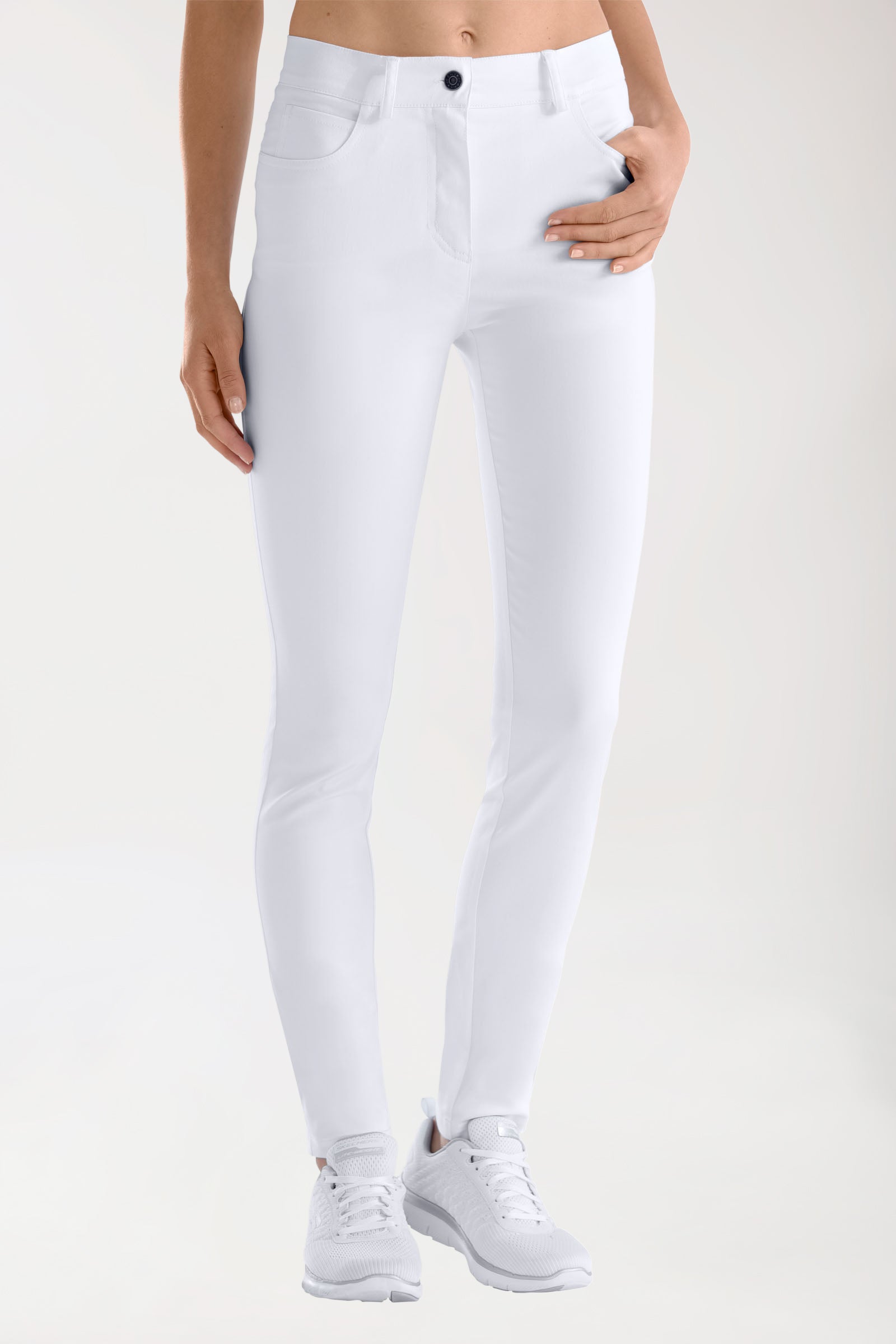 COMFY FLEX 5-pocket broek dames - slanke pijp wit