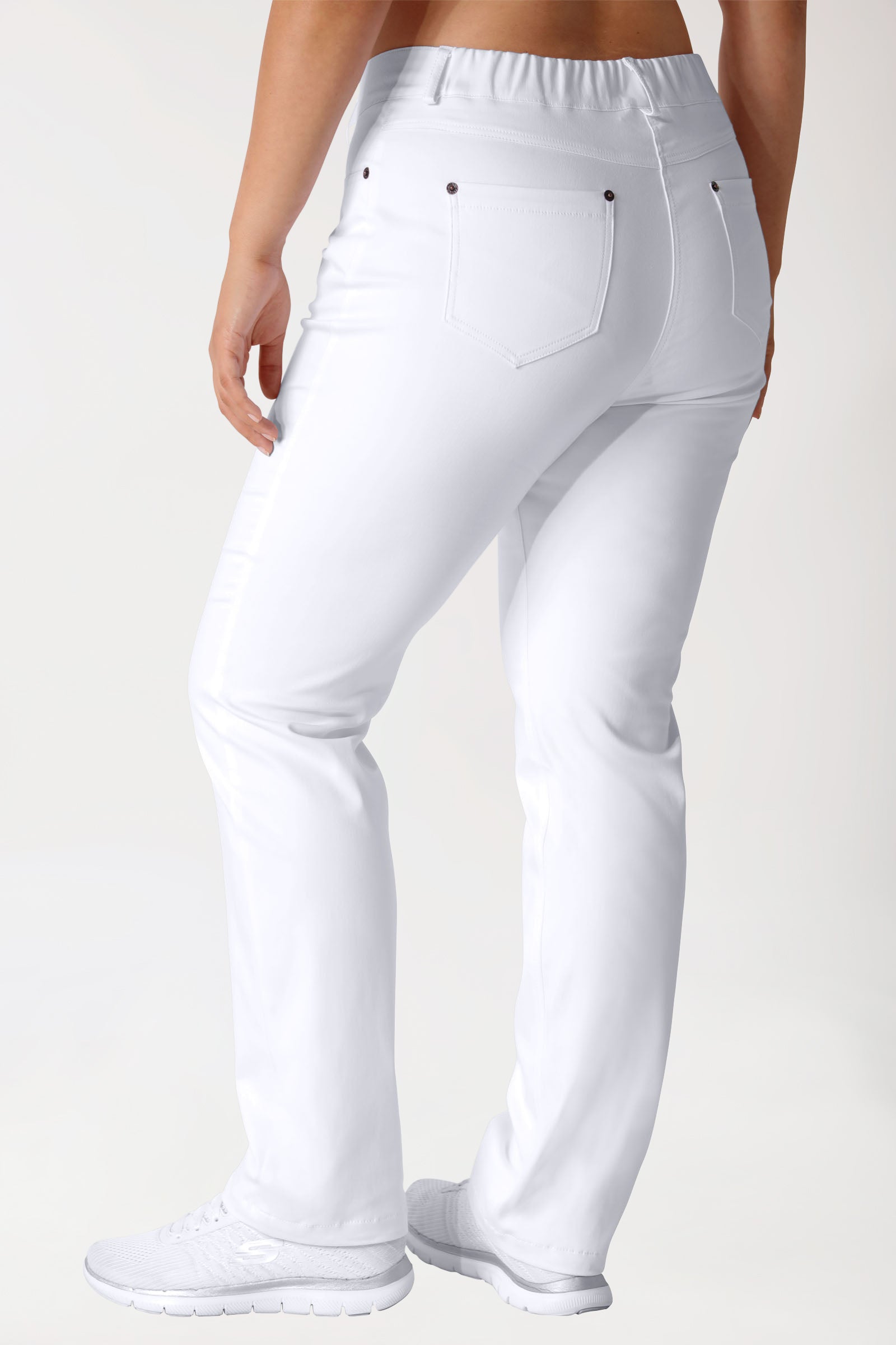 Curved broek COMFY FLEX - 5-pocket wit