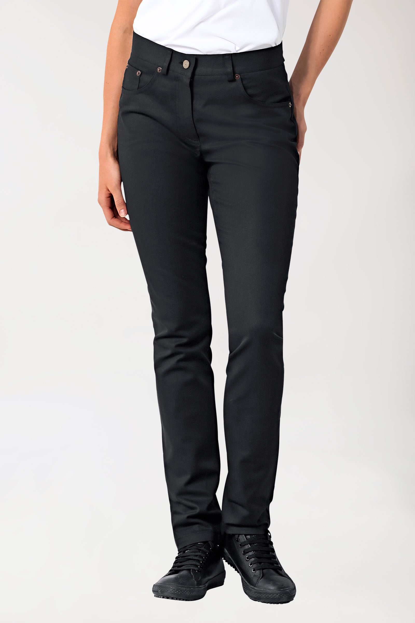 5-pocket broek dames - jeans look zwart