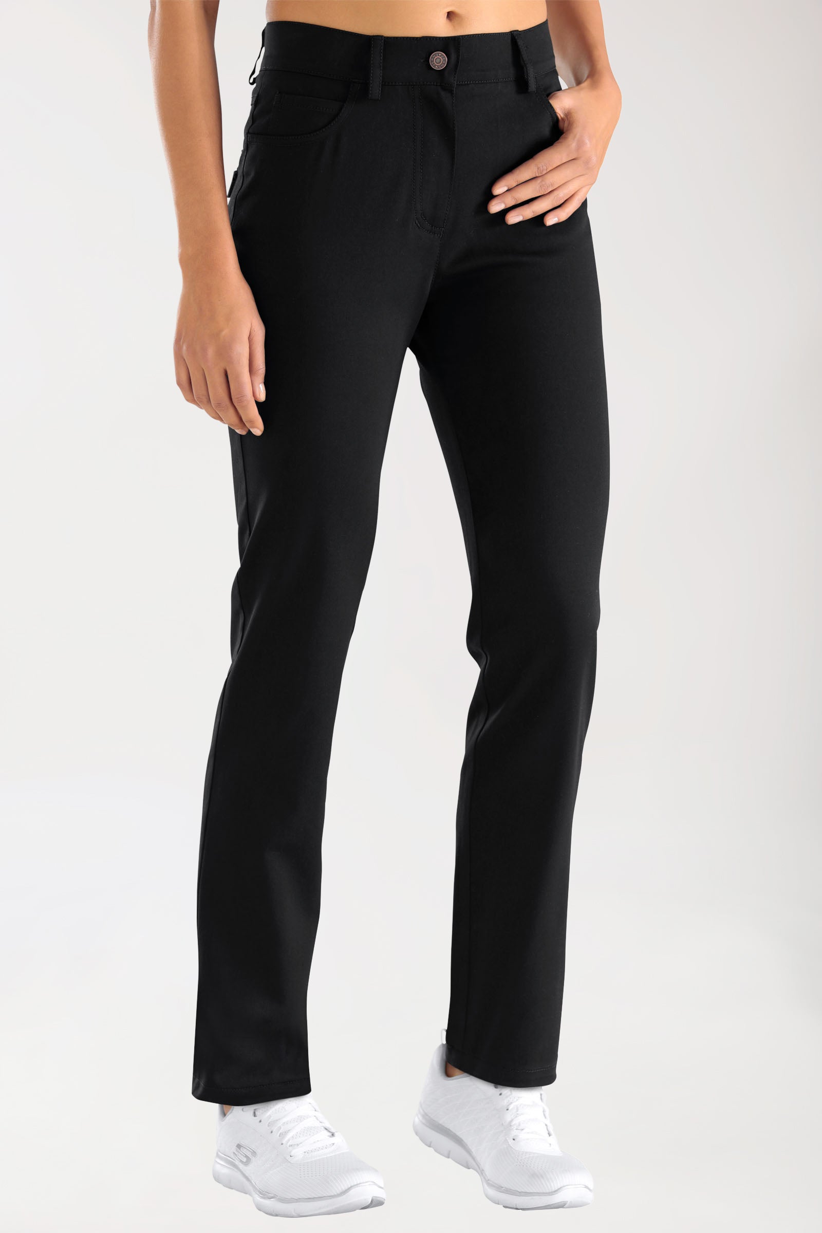 COMFY FLEX 5-pocket broek dames - rechte pijp zwart