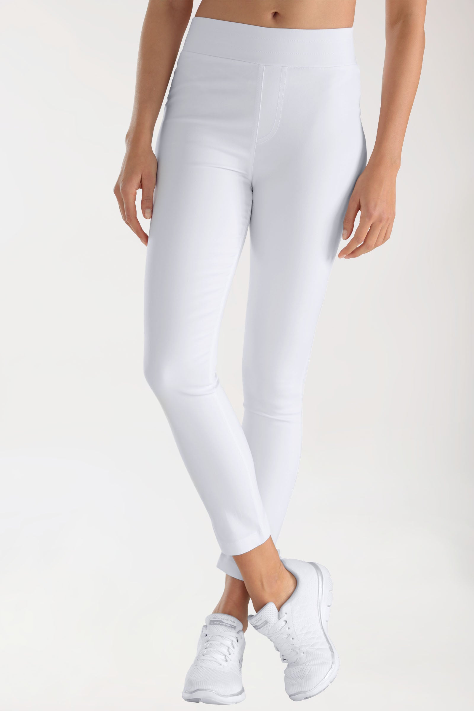 Comfort stretch broek dames - legging 7/8 lengte wit