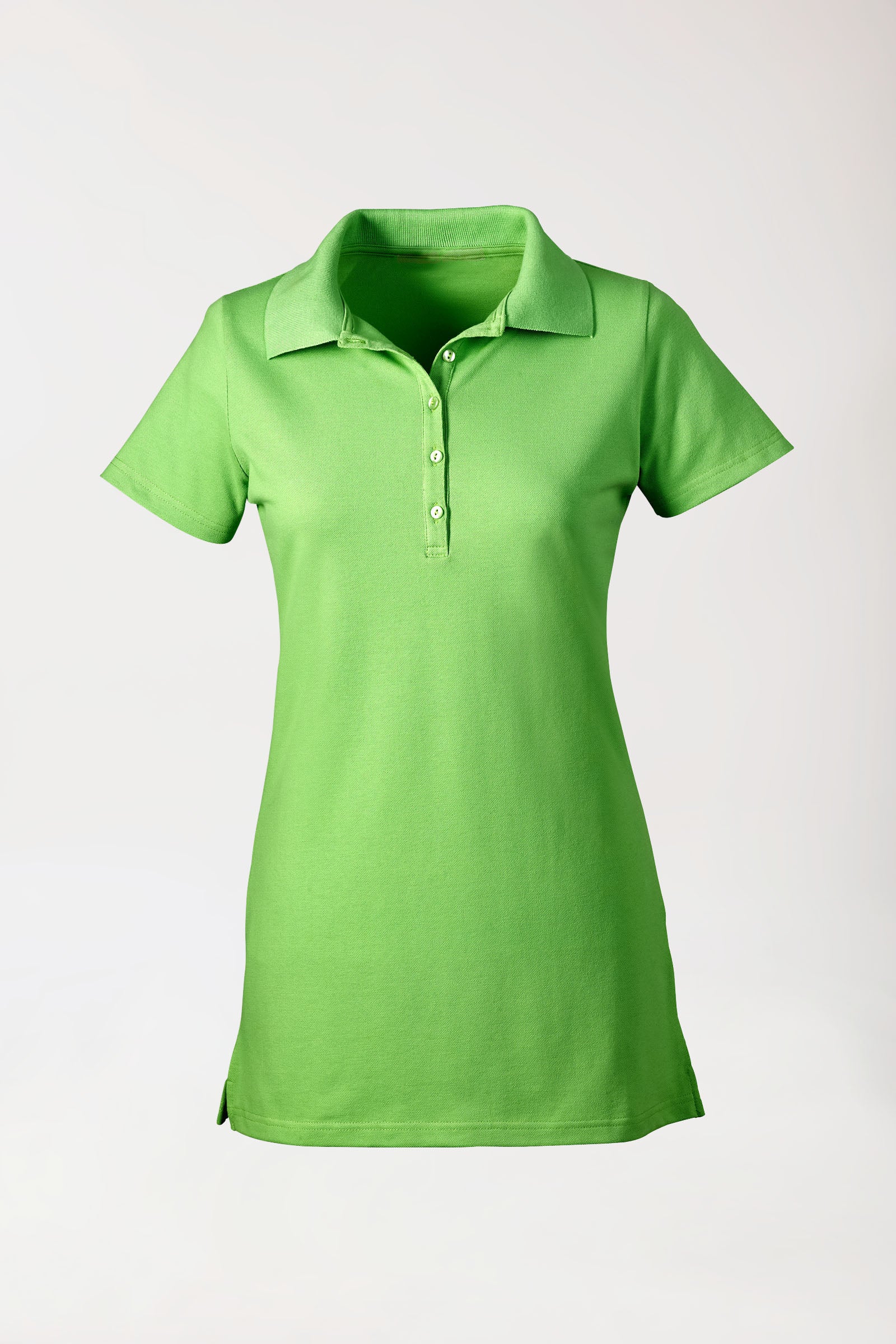 Stretch longshirt dames - polokraag appelgroen