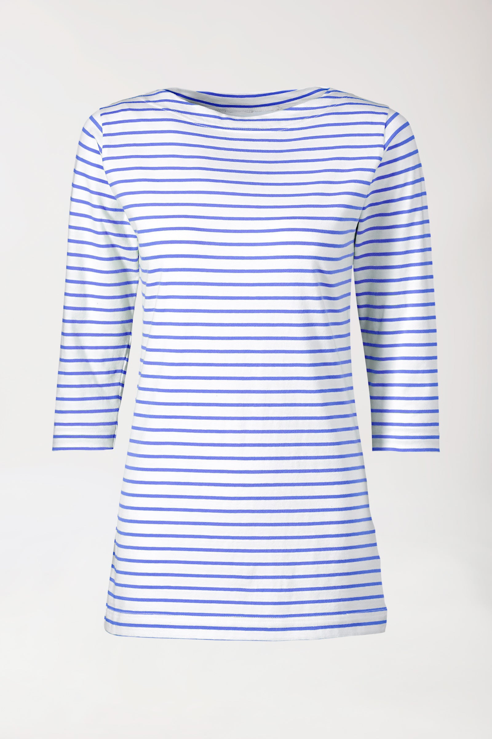 Long-shirt dames - 3/4 mouw blauw/wit